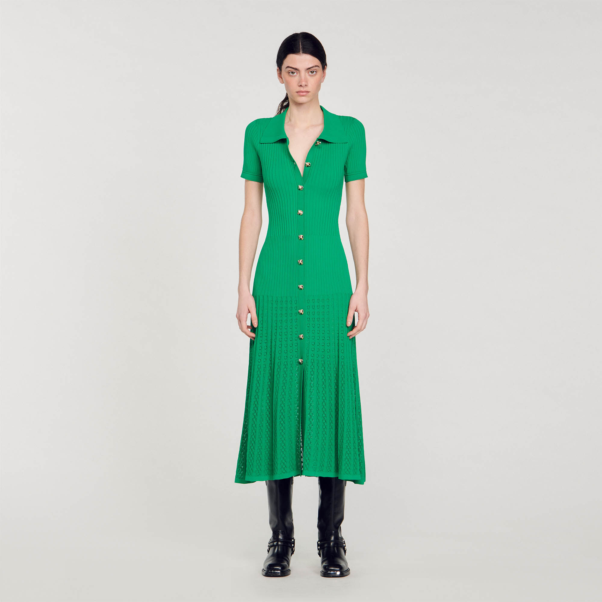 Robe verte sandro discount