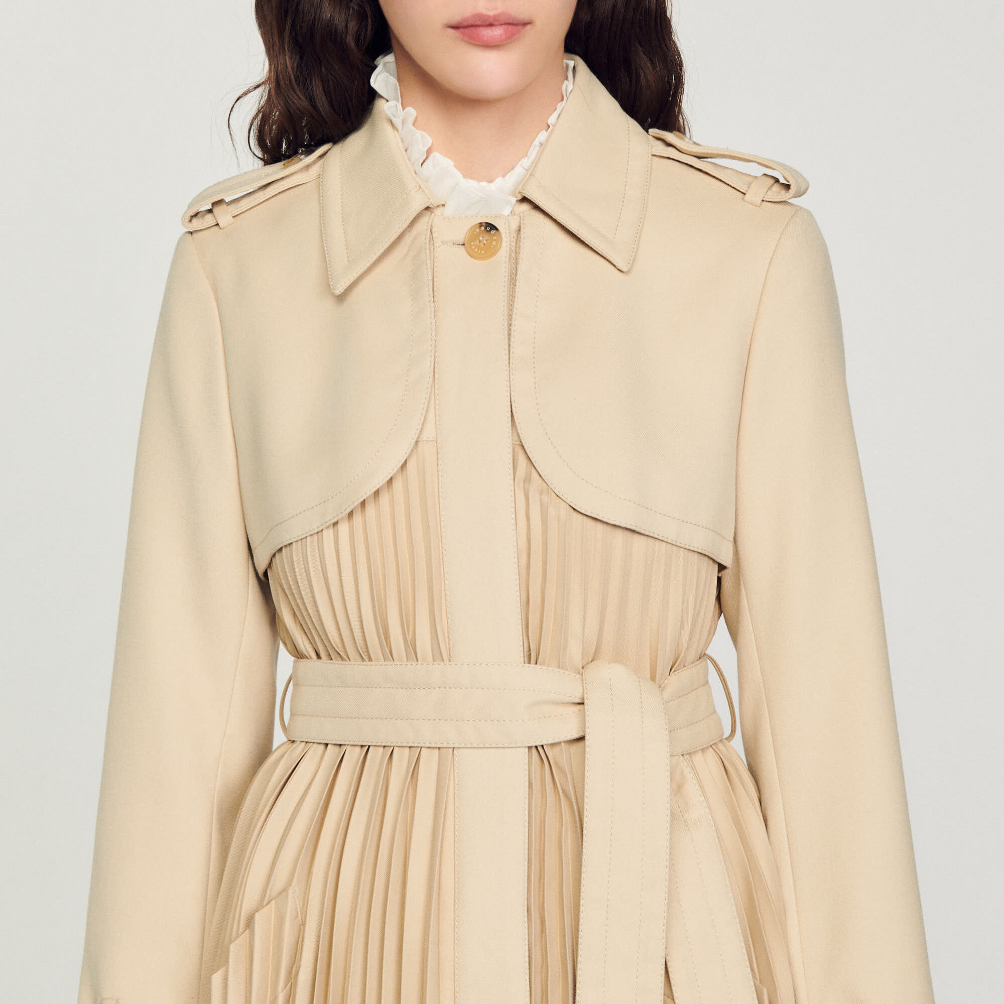 Trench pliss ceinturer SFPOU00241 Manteaux Sandro Paris
