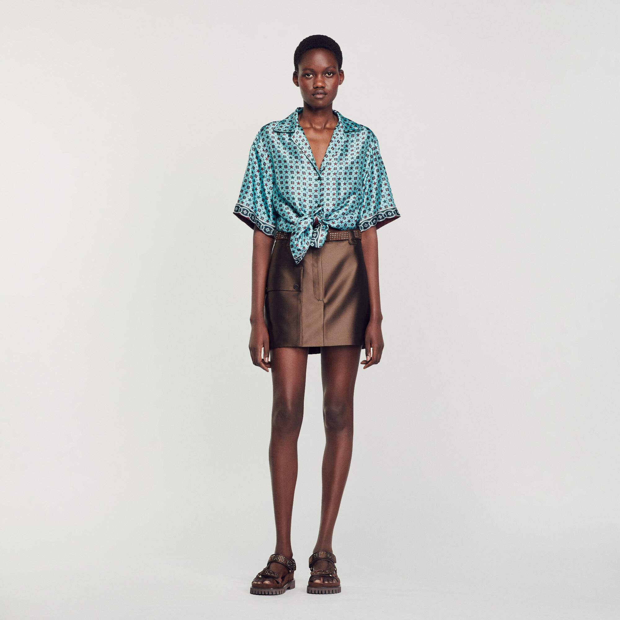 Chemise bleu sandro femme best sale