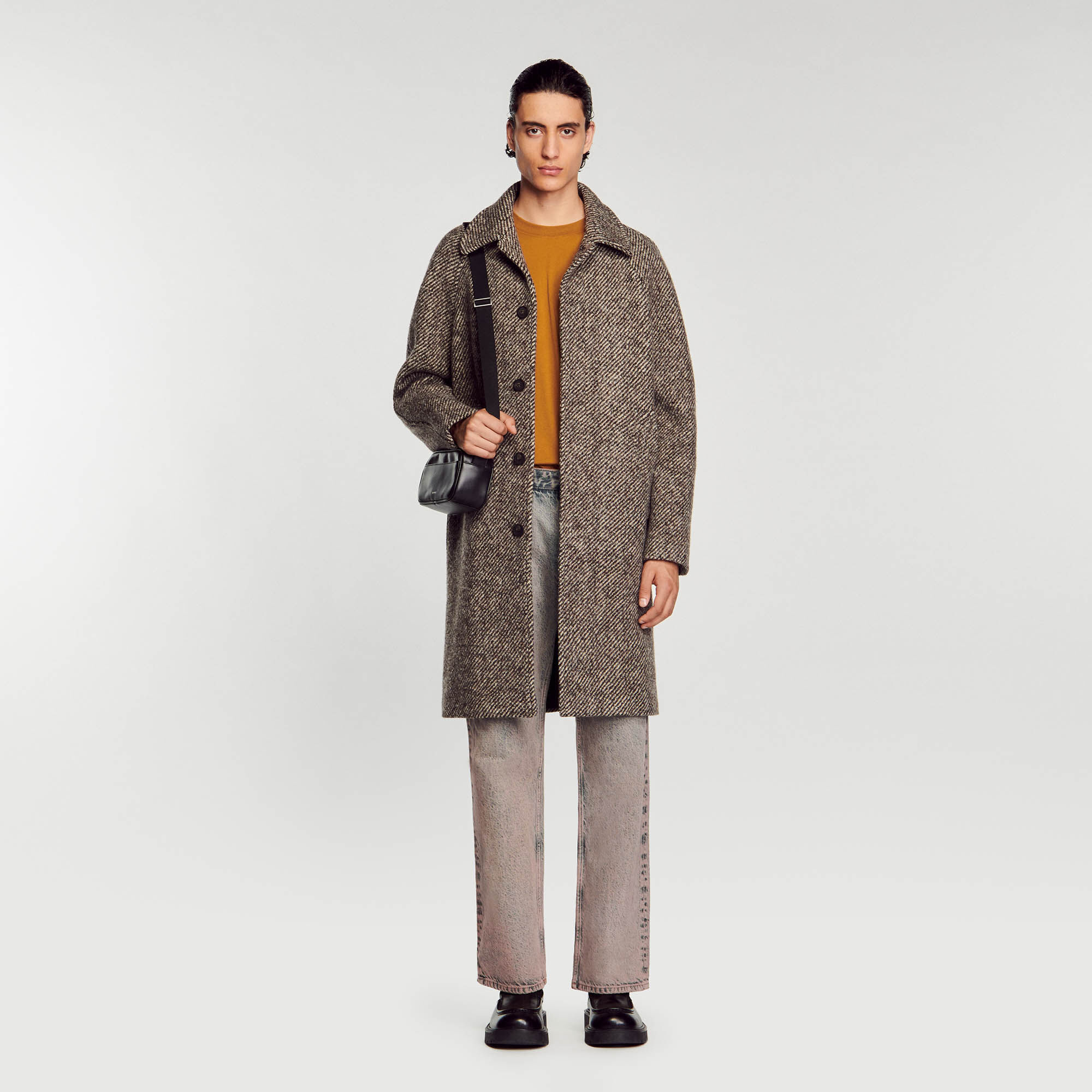 Manteau shop laine marron