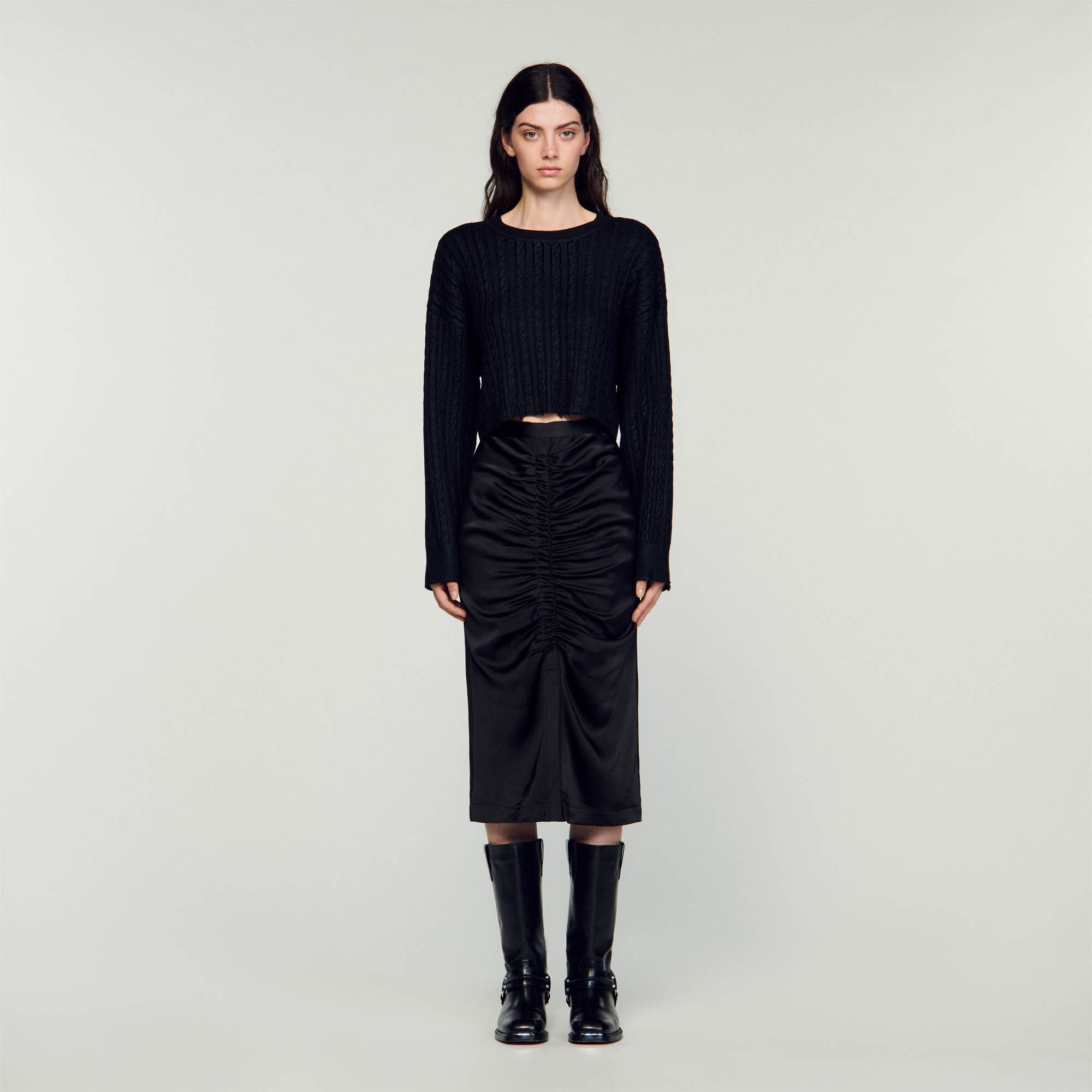 Pull court maille femme outlet