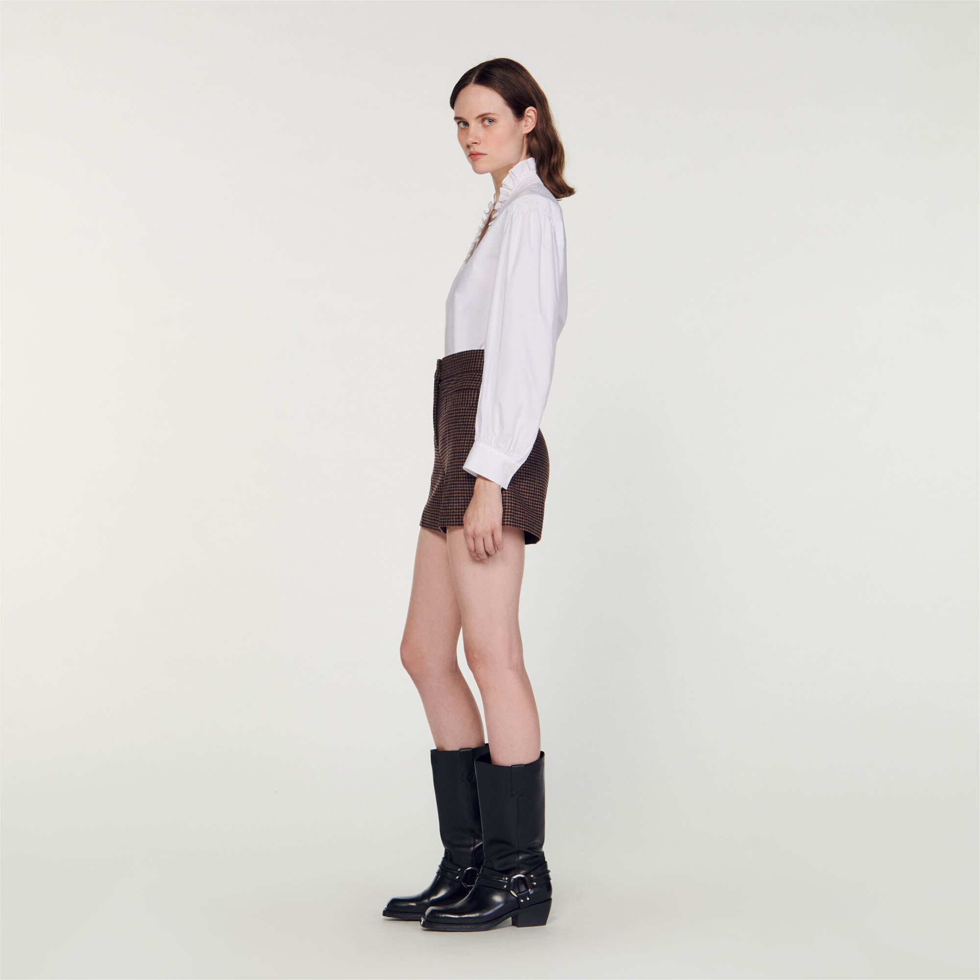 Short pied de poule SFPSH00355 Jupes Shorts Sandro Paris