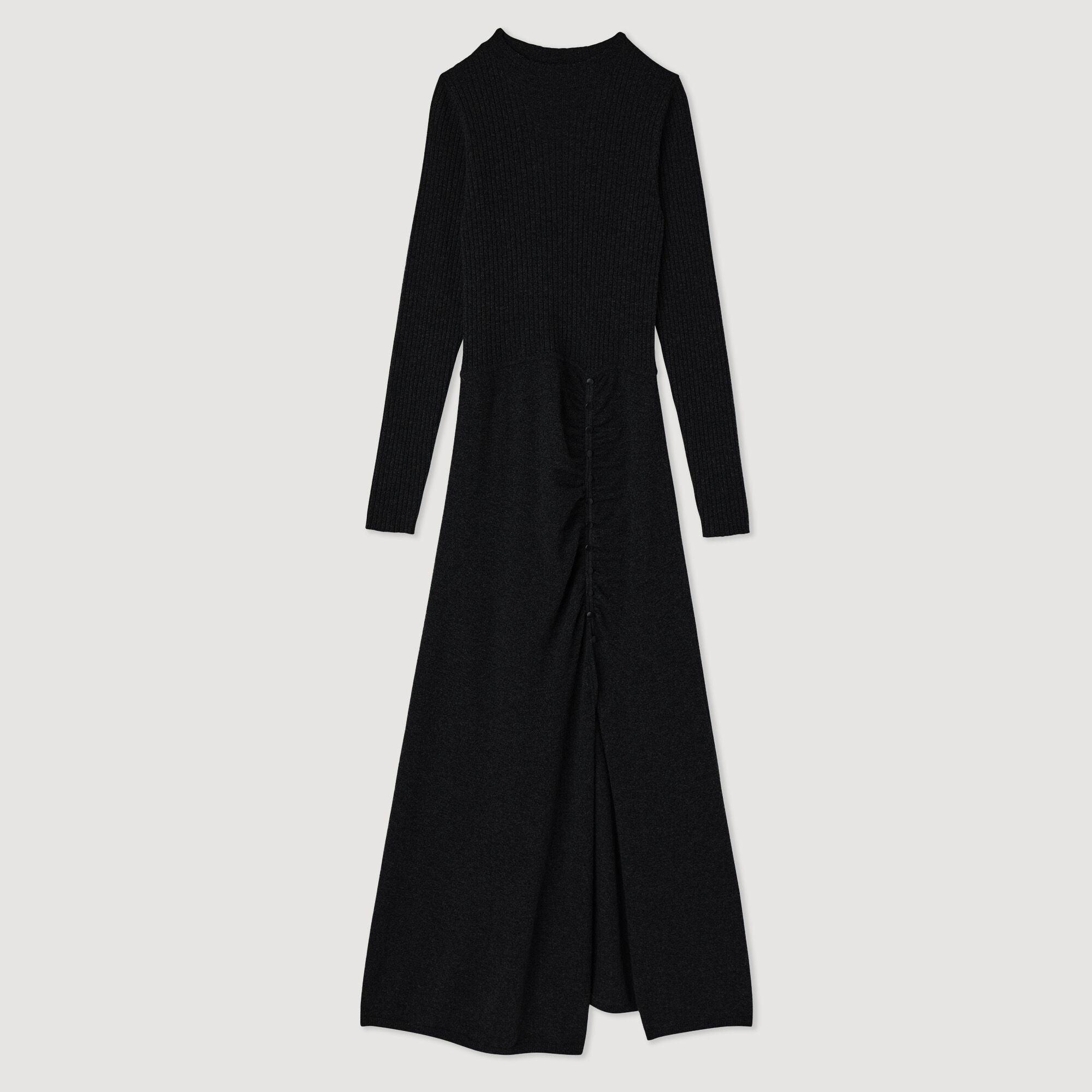 Robe longue en maille fronc e