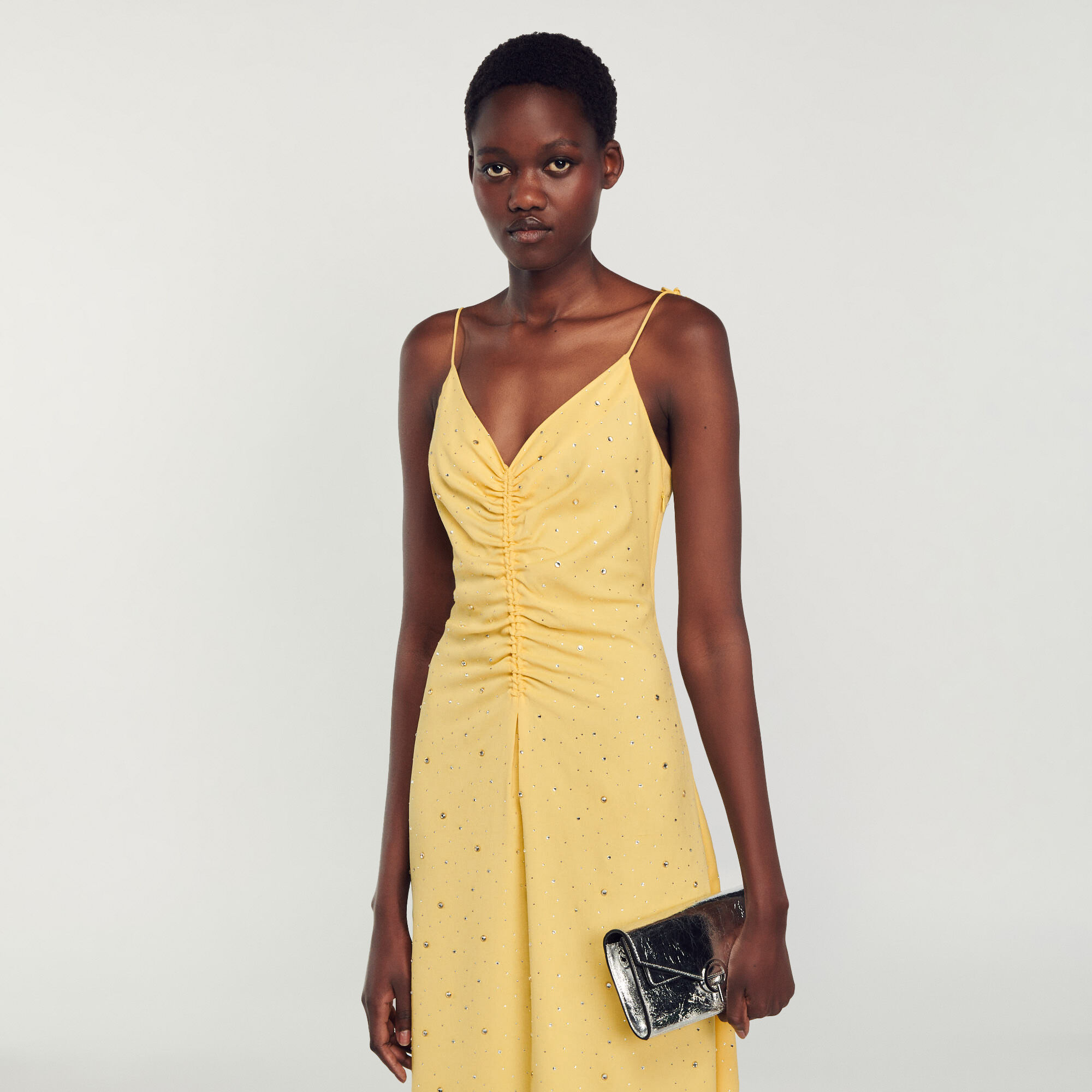 Robe jaune sandro clearance