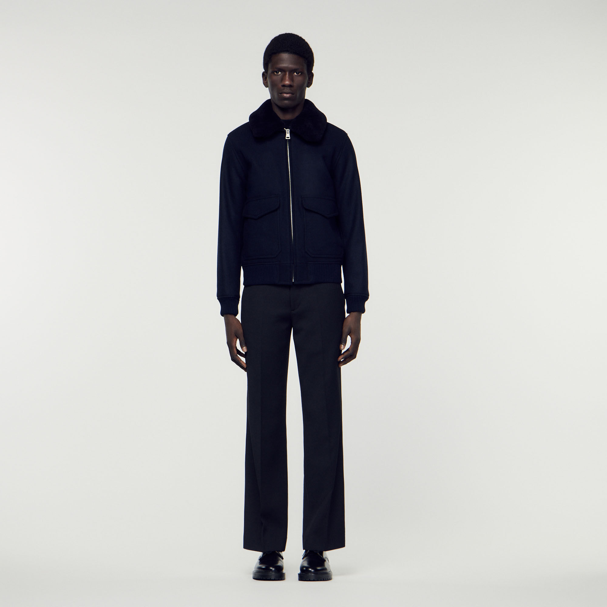 Blouson aviateur sandro sale homme