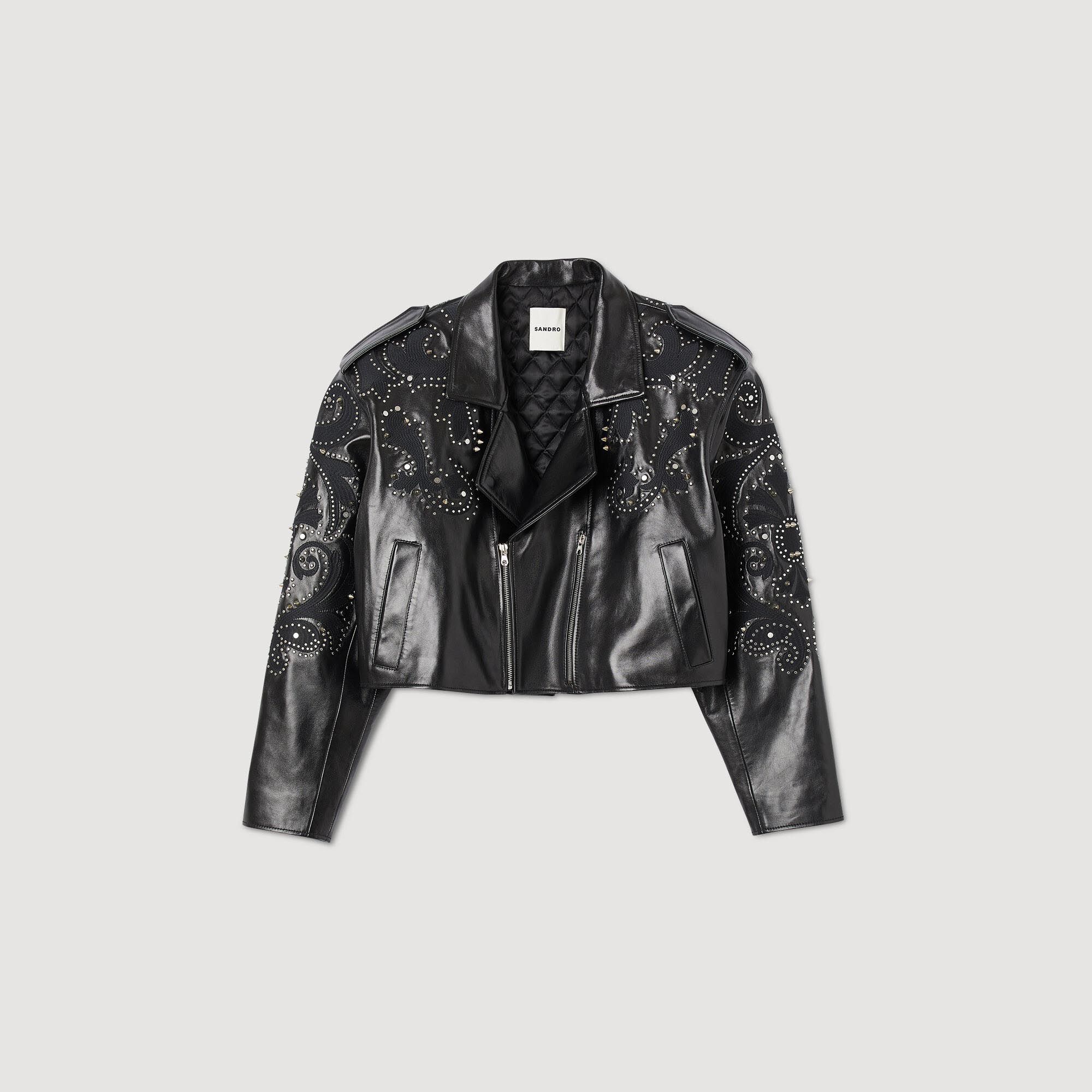 Veste en cuir sandro femme shop