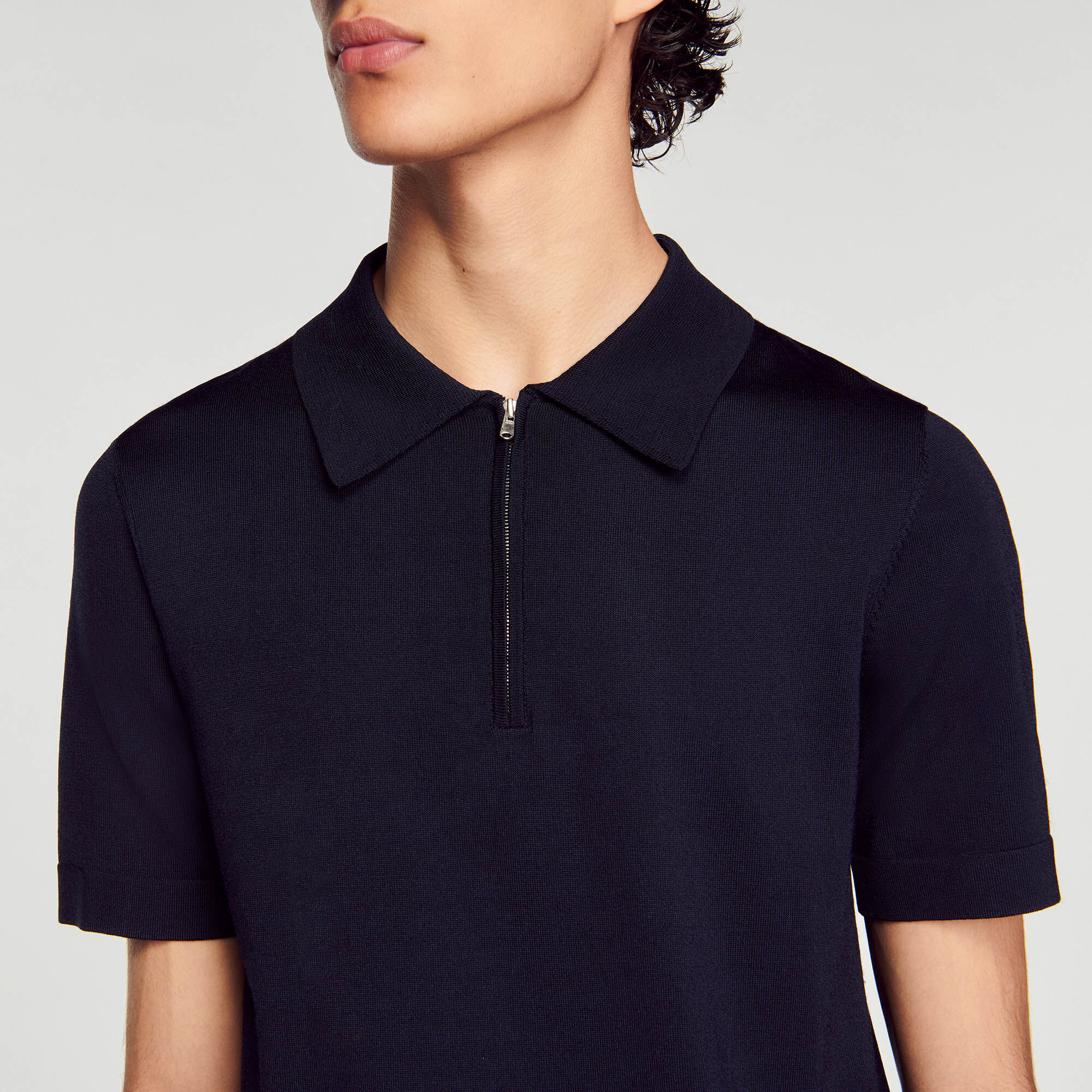 Polo homme col zippé clearance