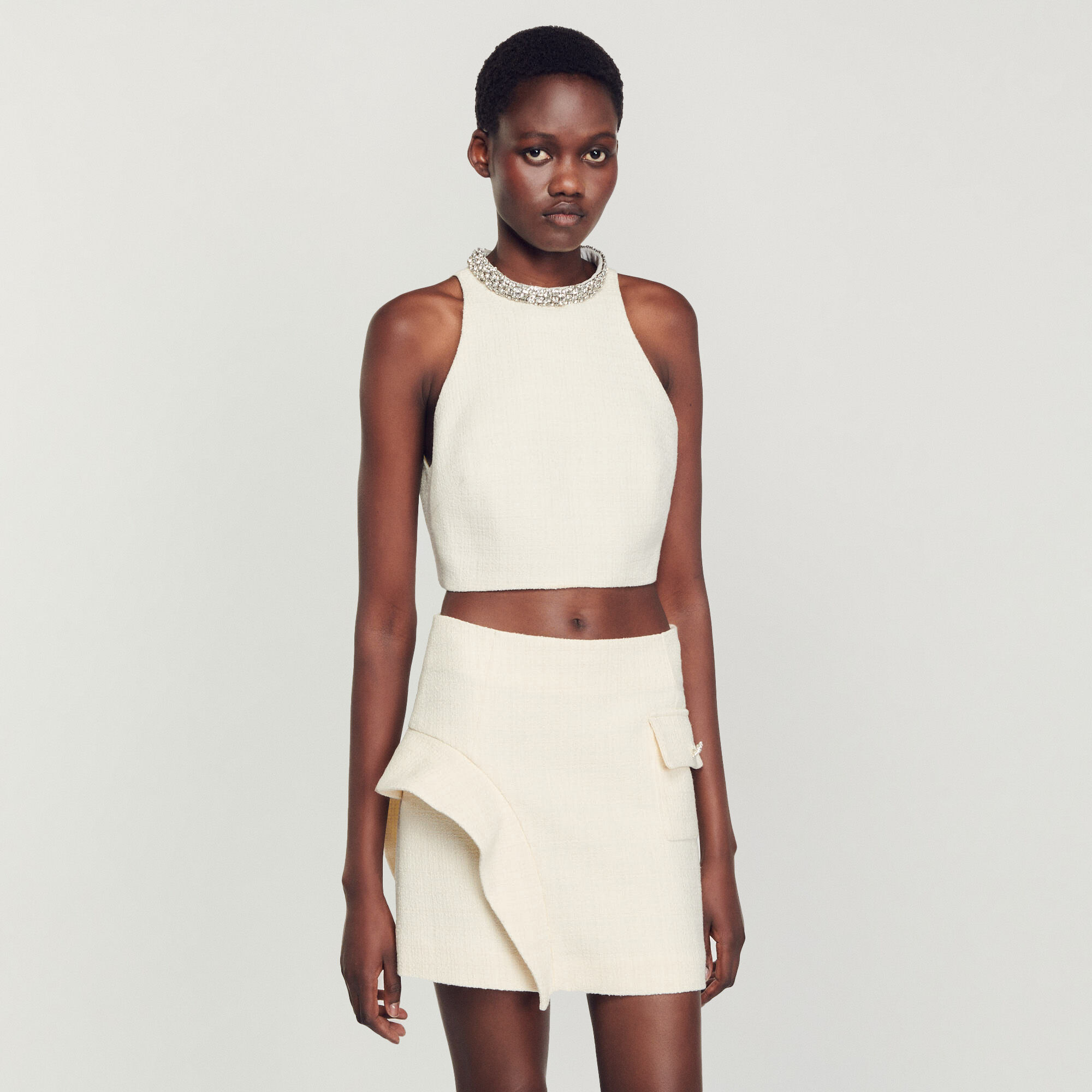 Jupe courte volant SFPJU00892 Jupes Shorts Sandro Paris