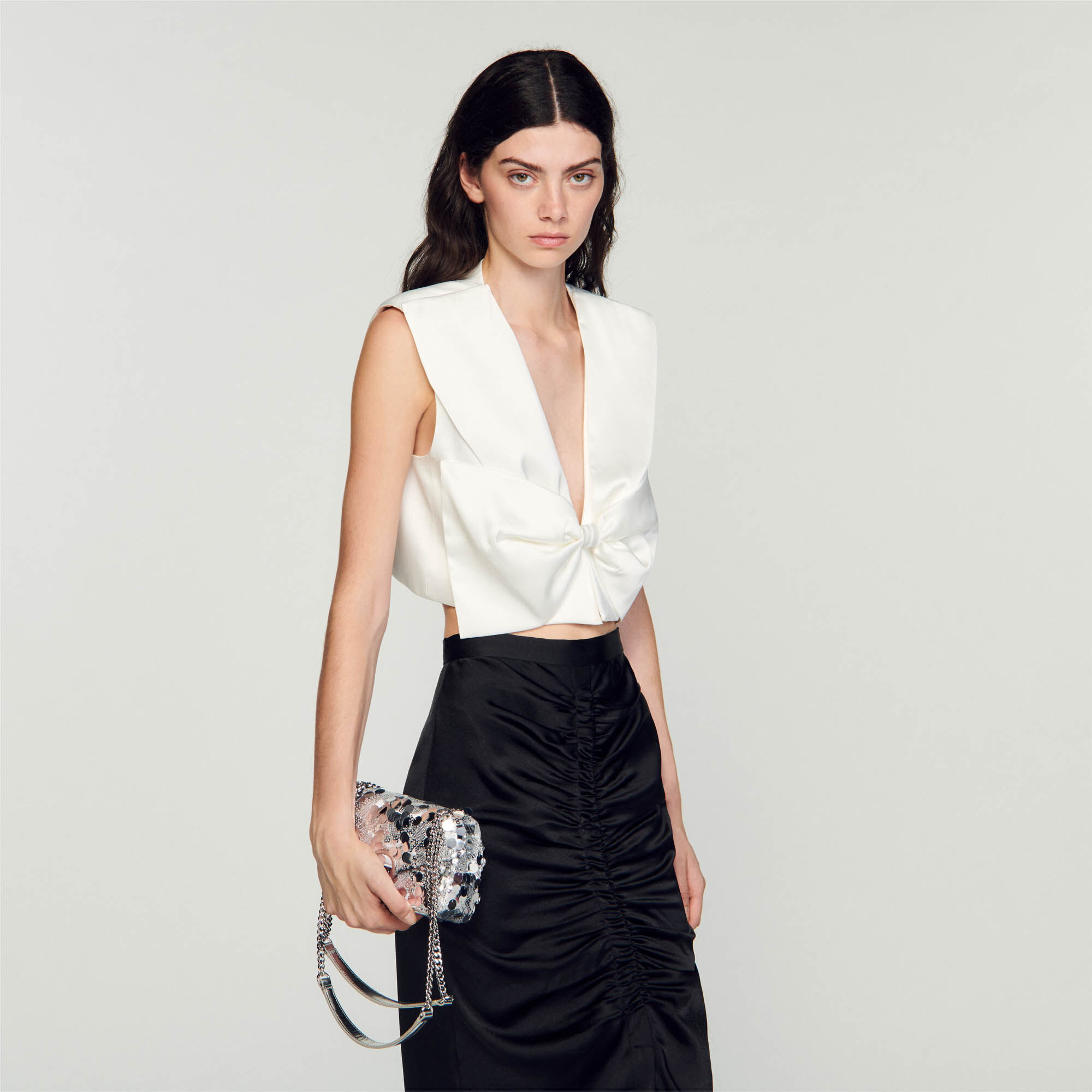 Sac top sandro argent