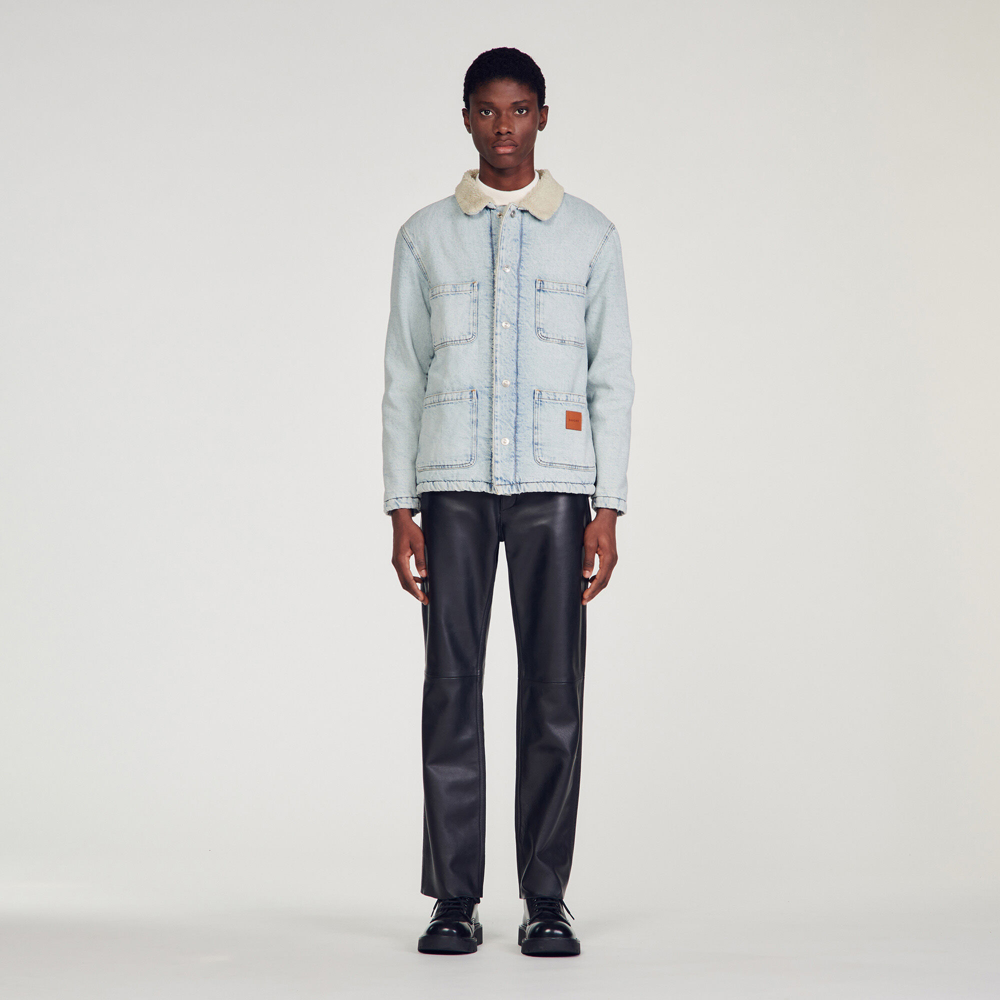 Veste jean sales sandro homme