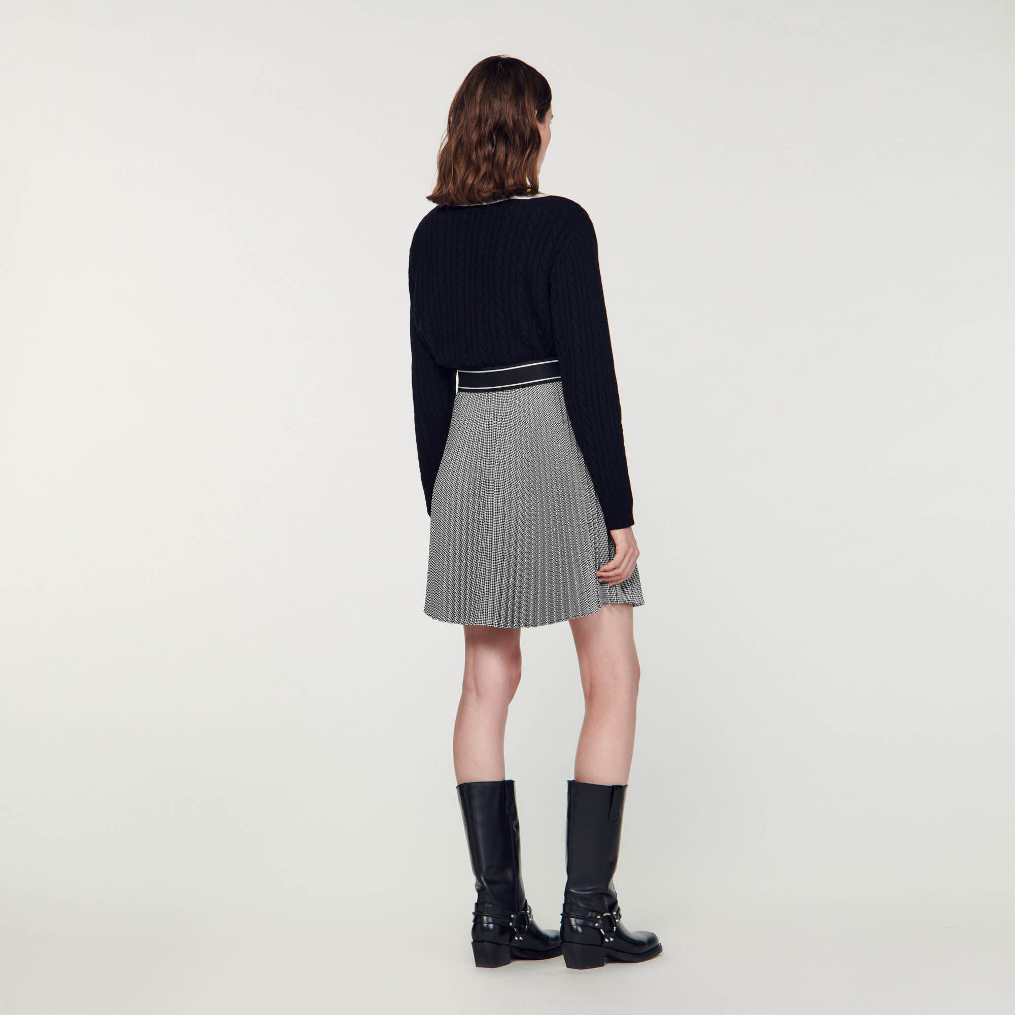 Jupe plissée noire courte sales
