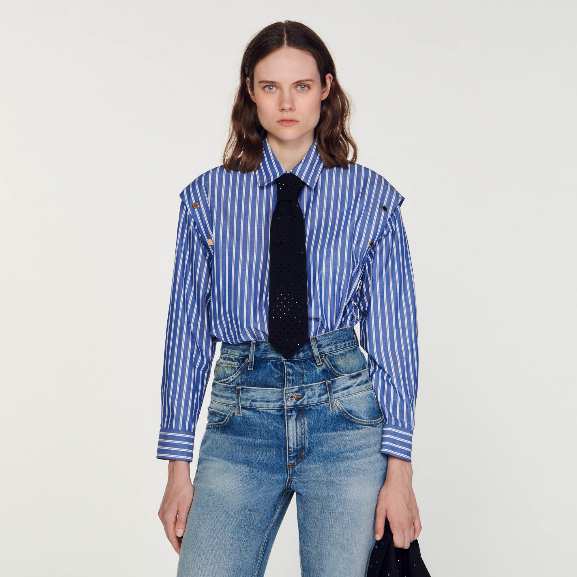 Chemise rayures SFPCM00952 Tops Chemises Sandro Paris