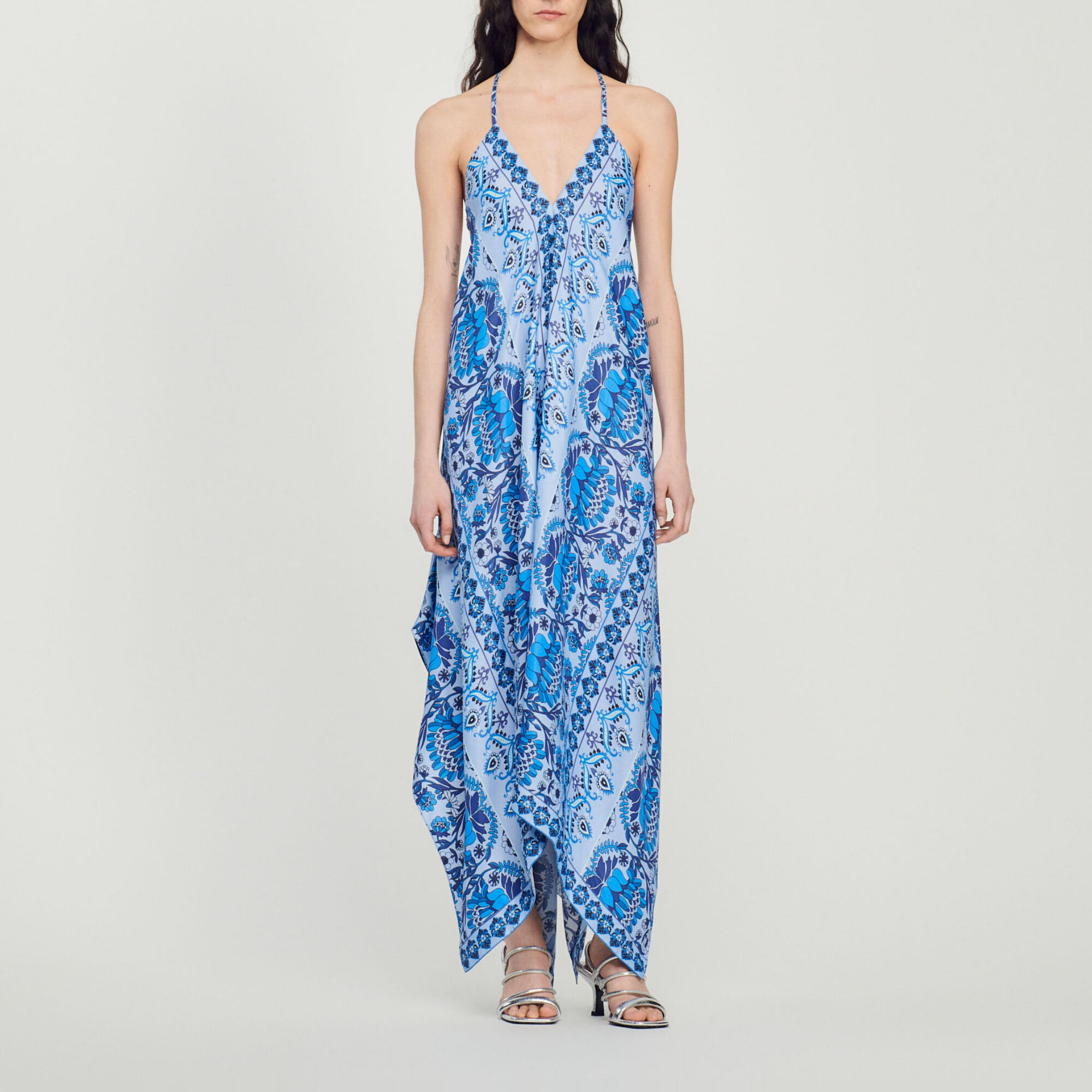 Robe longue asym trique SFPRO02980 Toute la s lection Sandro Paris