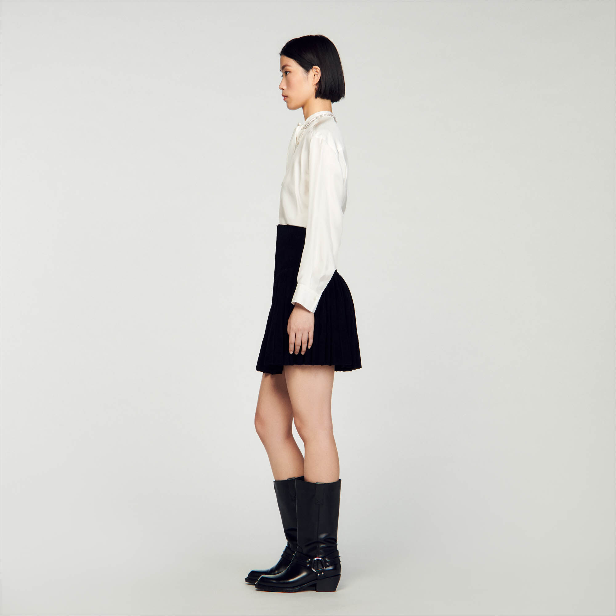 Jupe en velour discount noir