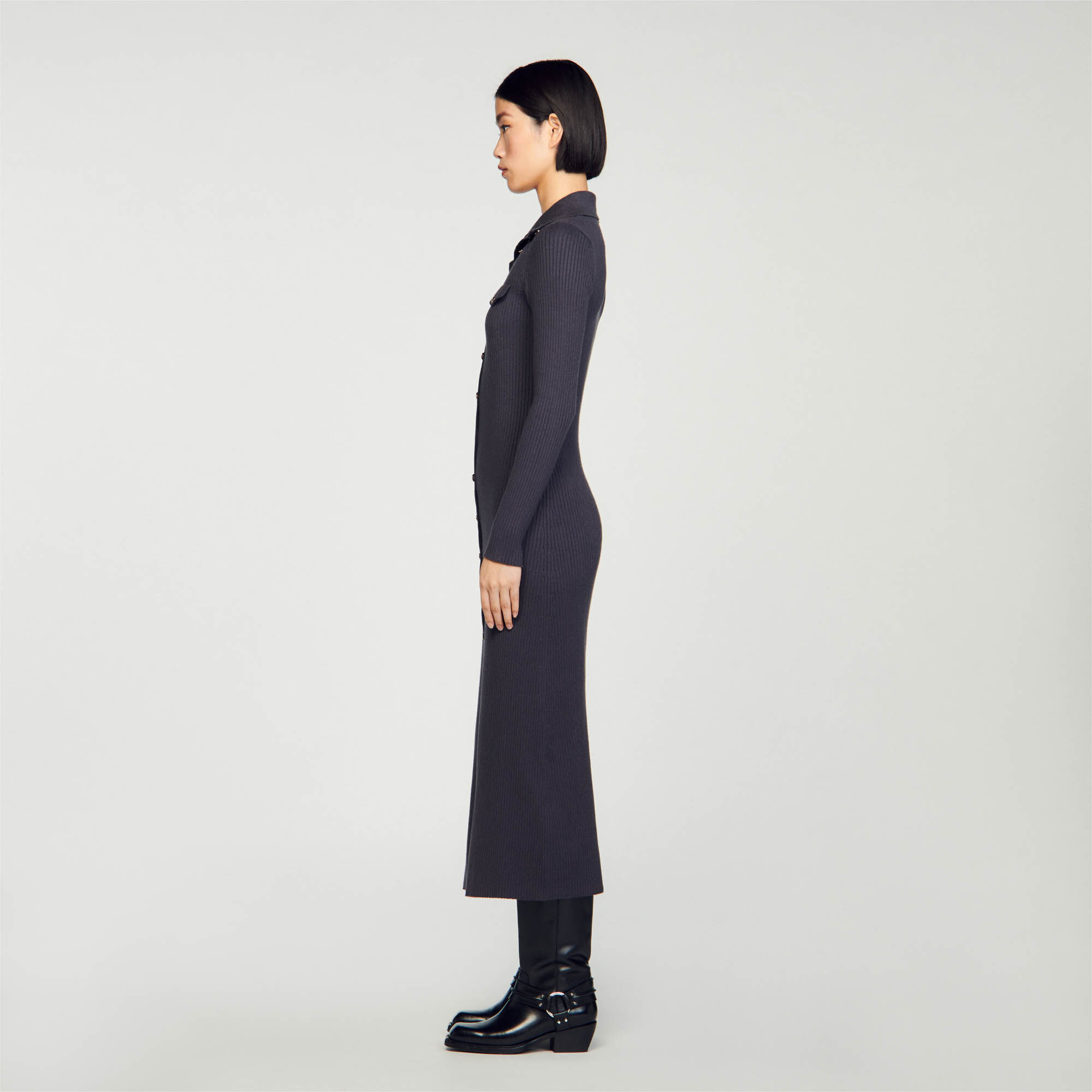 Robe longue en maille SFPRO03281 Robe longue Sandro Paris