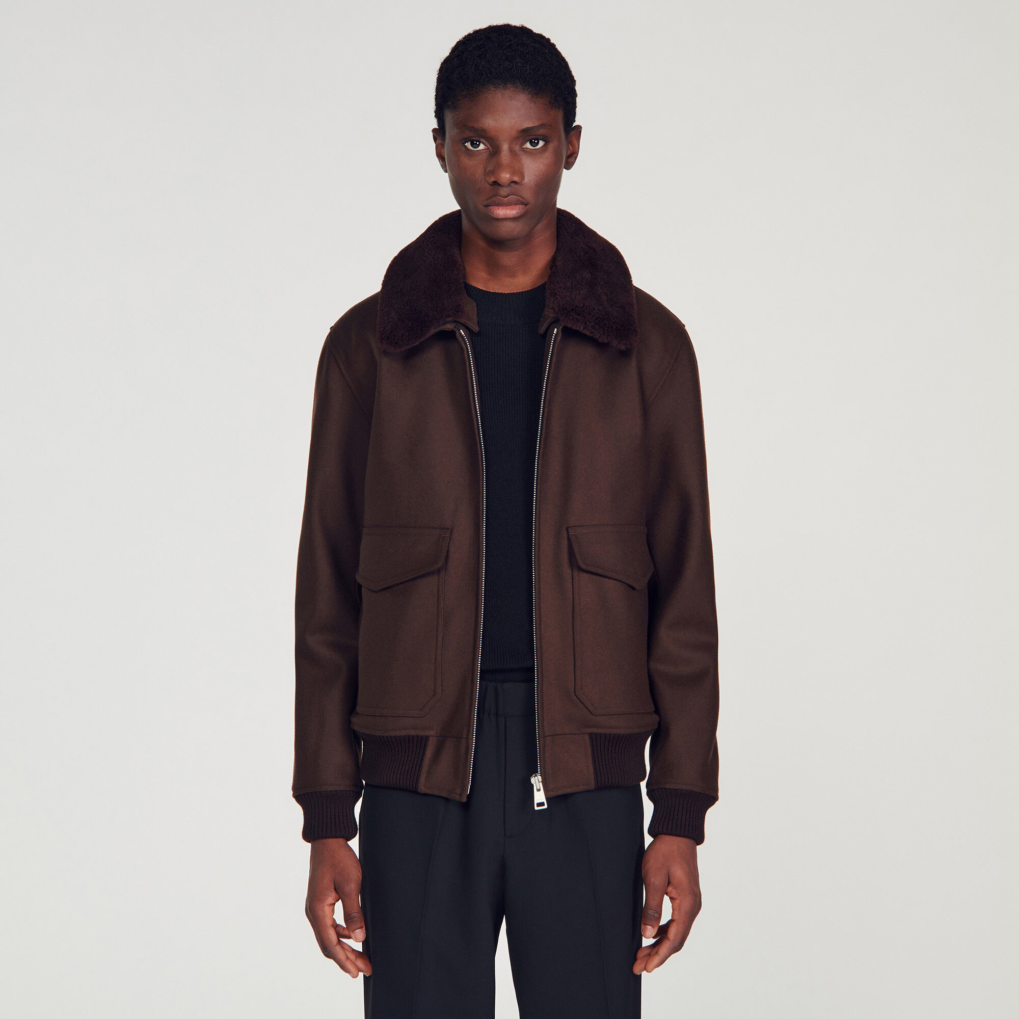 Sandro blouson aviateur clearance