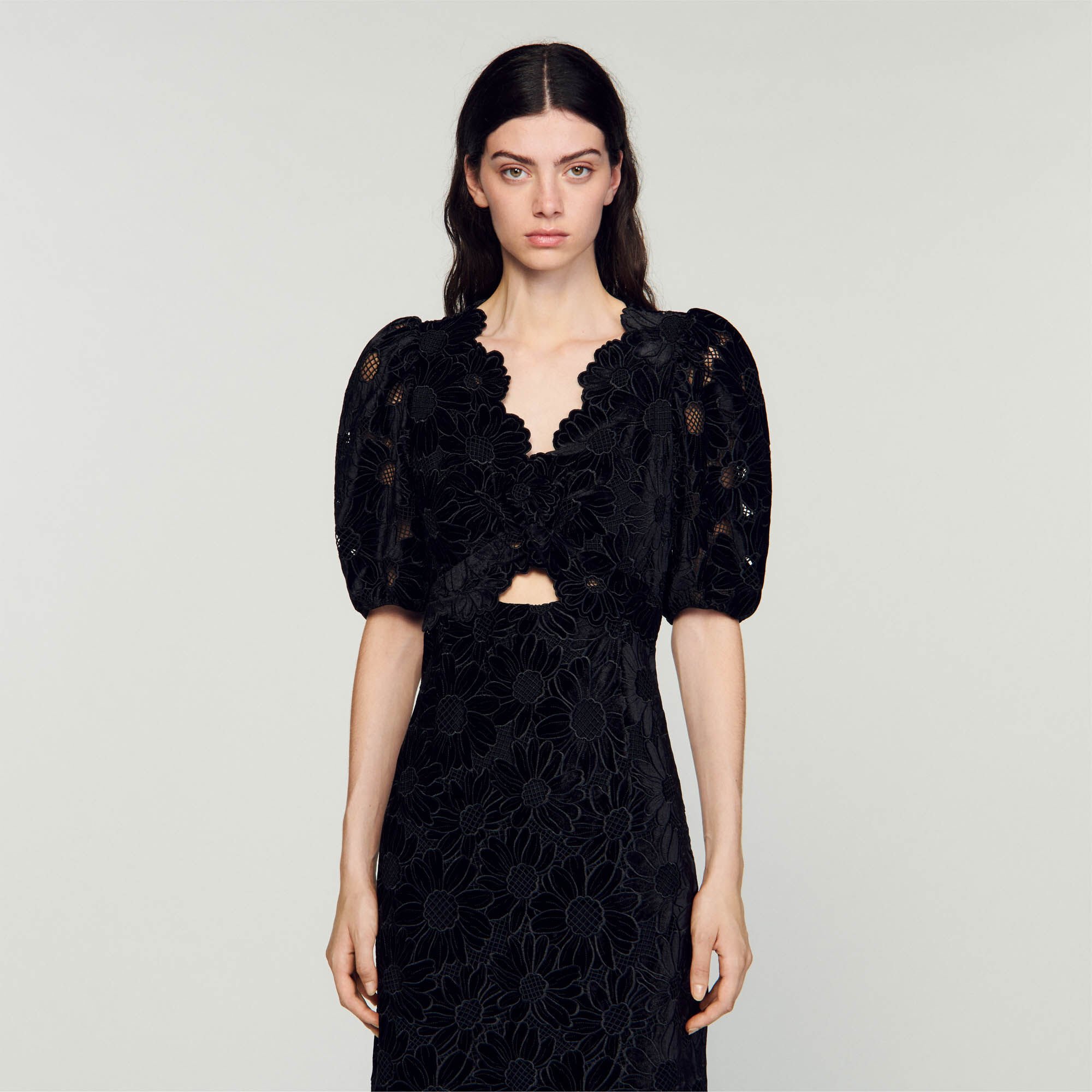 Robe longue en velours SFPRO03213 Robes Sandro Paris