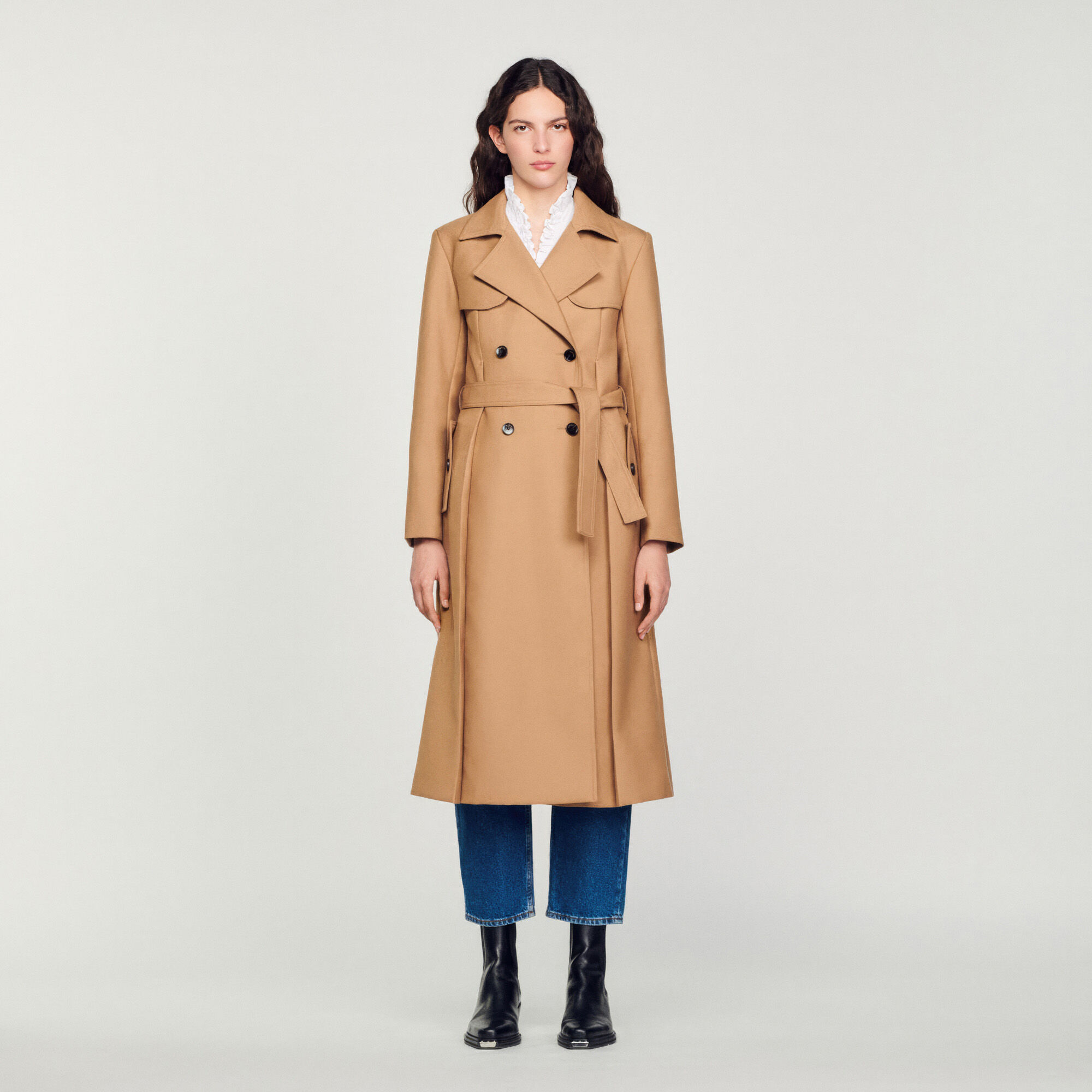 Long manteau camel femme sales