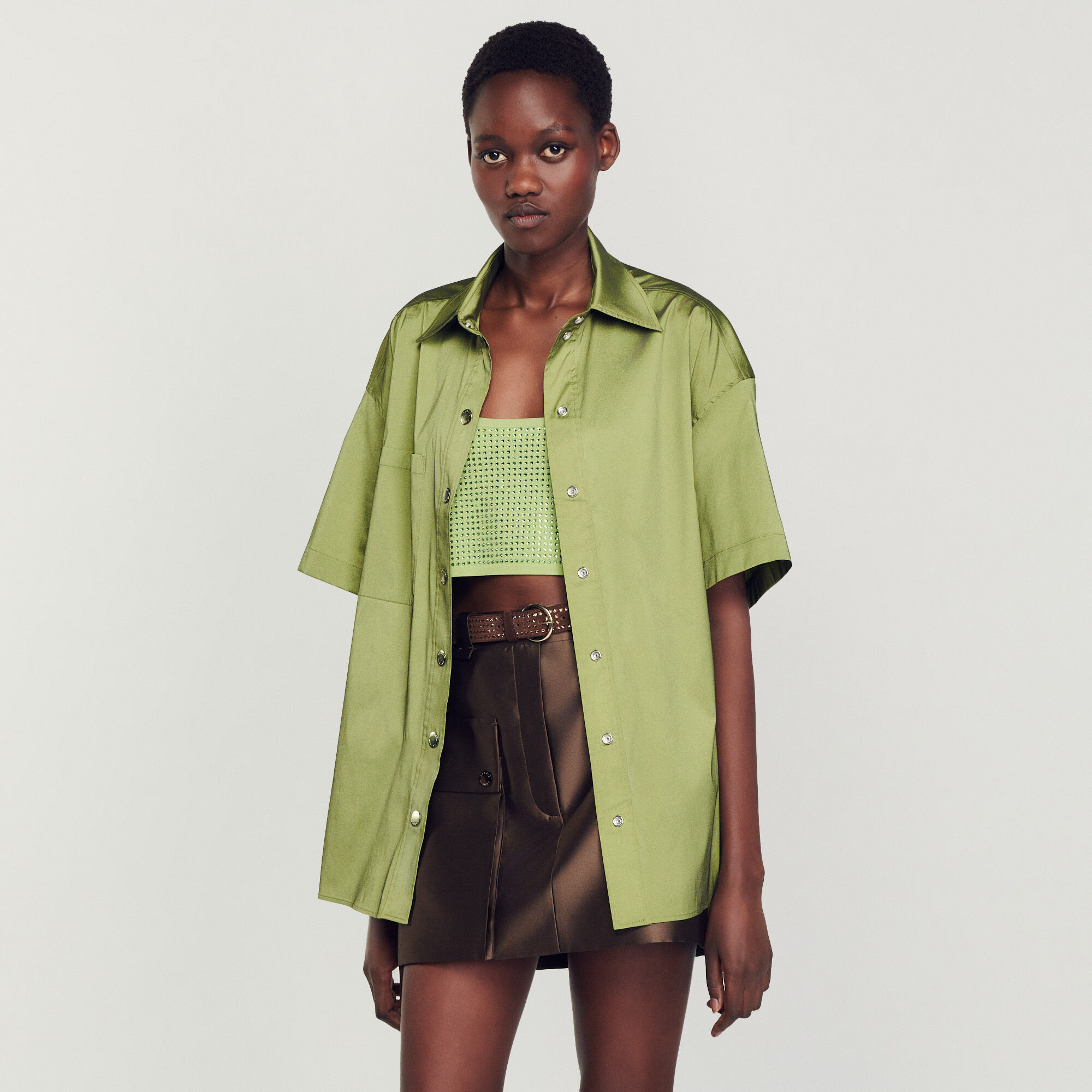 Chemise femme vert 2025 kaki