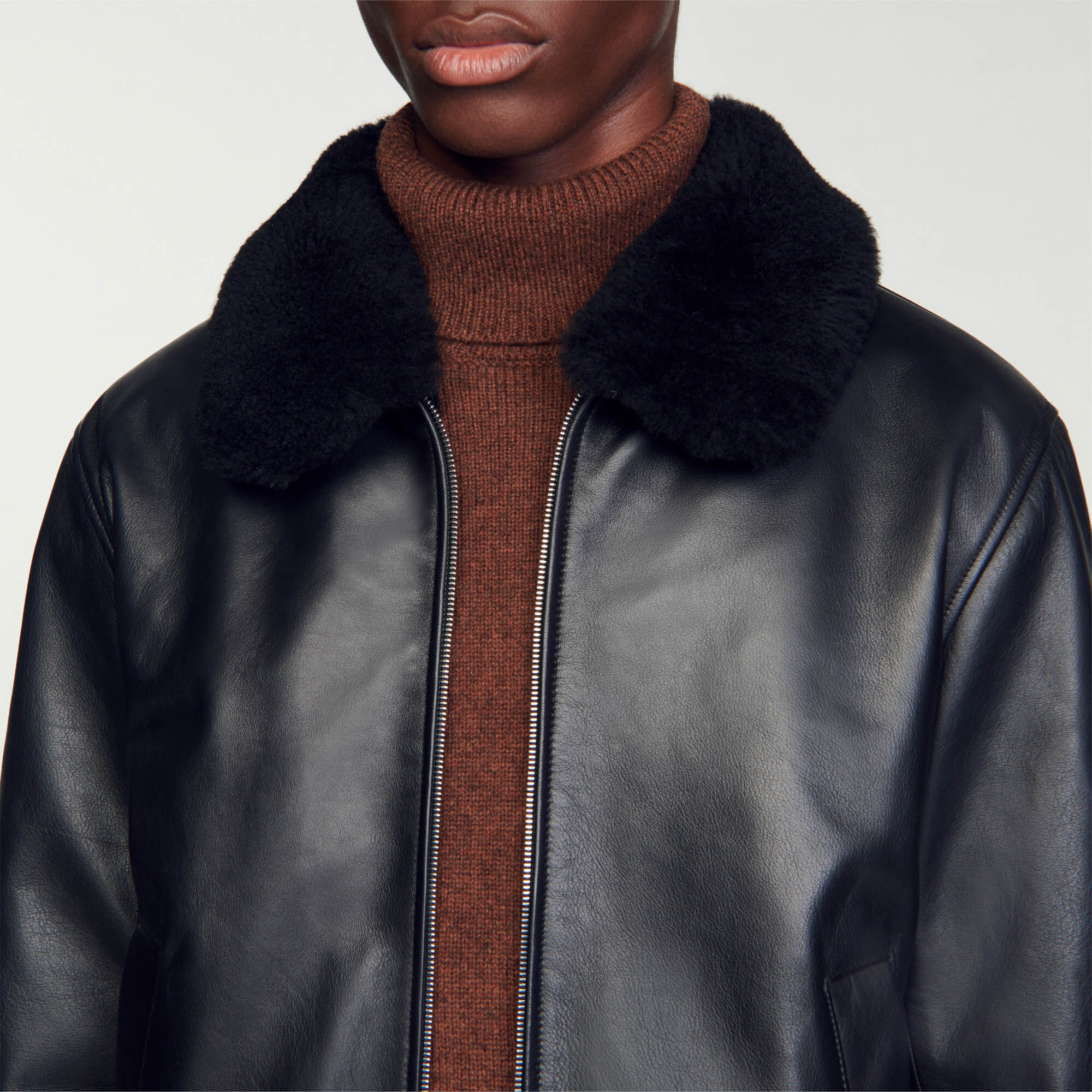 Blouson en cuir SHPBL00865 Manteaux Blousons Sandro Paris