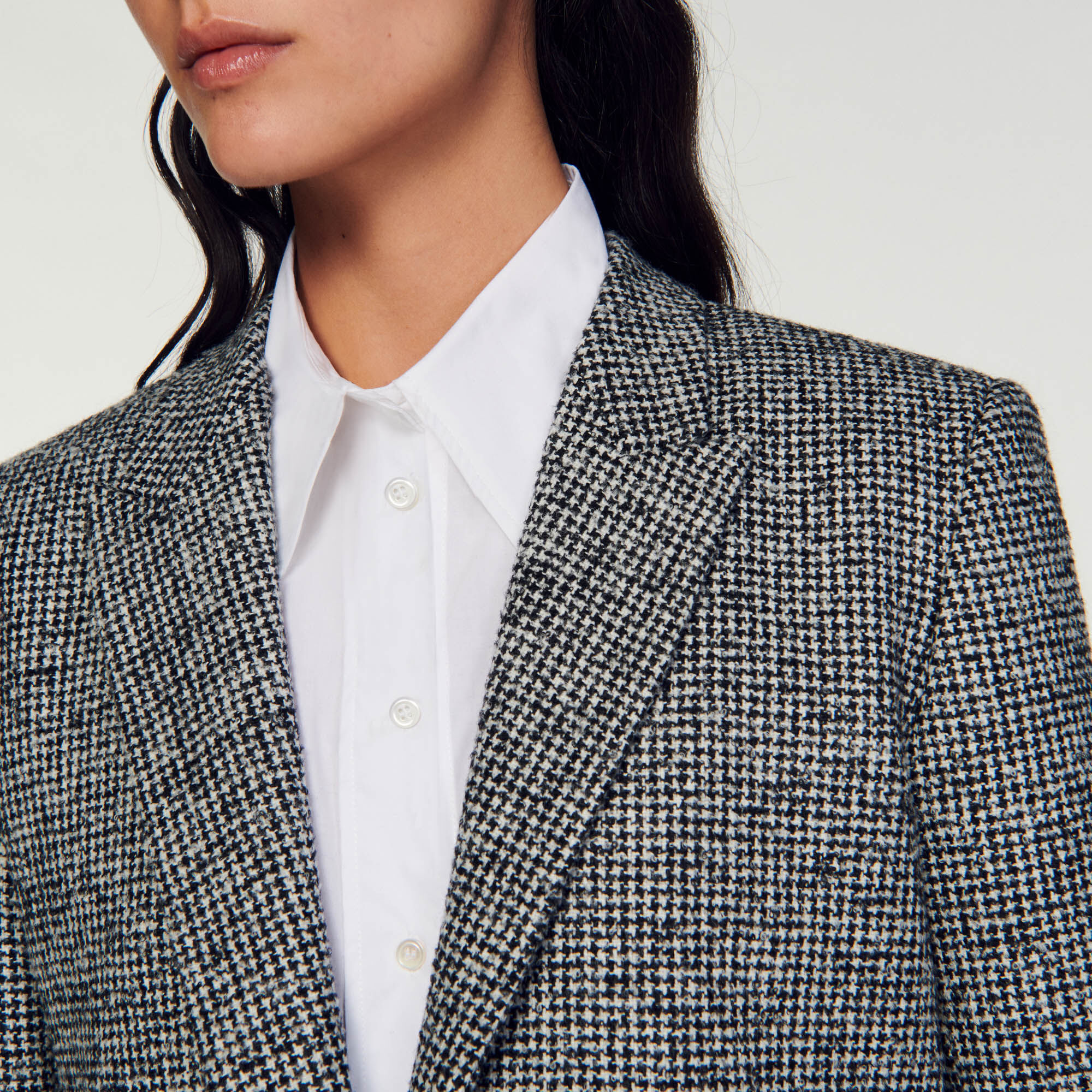Veste pied on sale de poule sandro