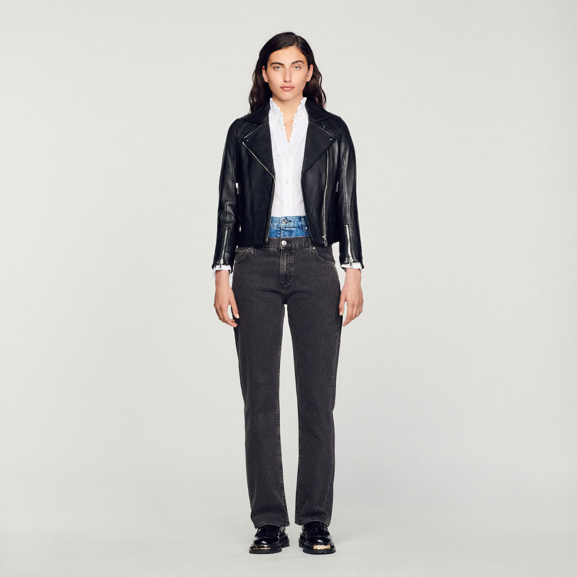 Manteau femme cuir noir deals
