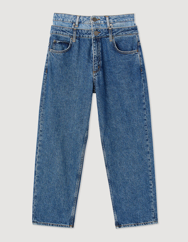 Sandro Jean trompe l'œil coupe mom Select a size and. 1