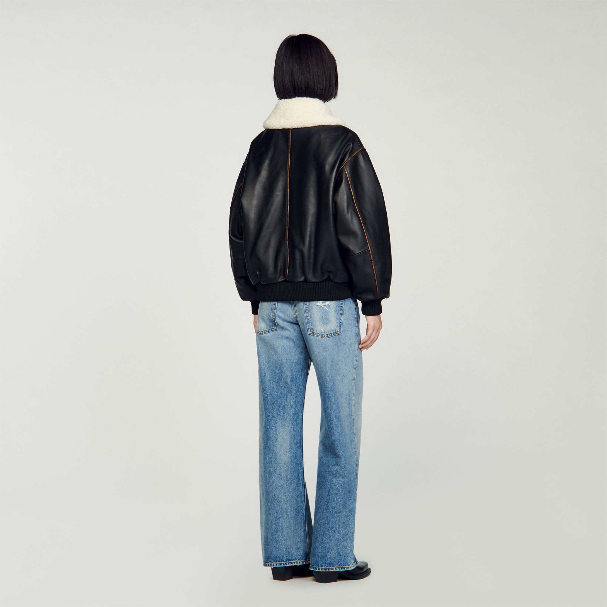 Veste cuir femme sandro sales