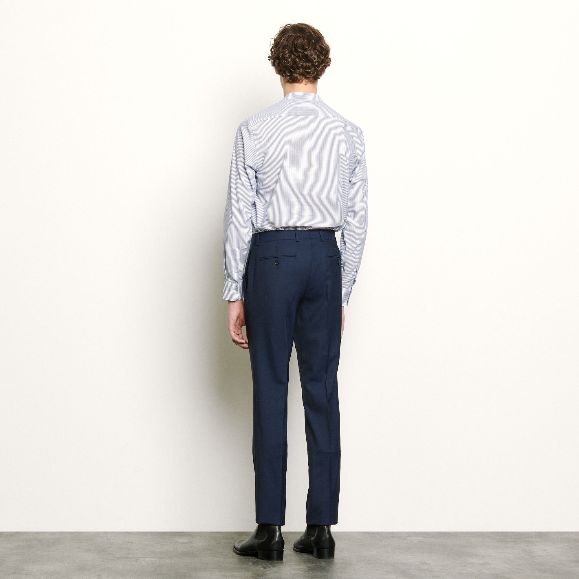 Pantalon de costume en laine froide SHPPA00374 Bleu ...