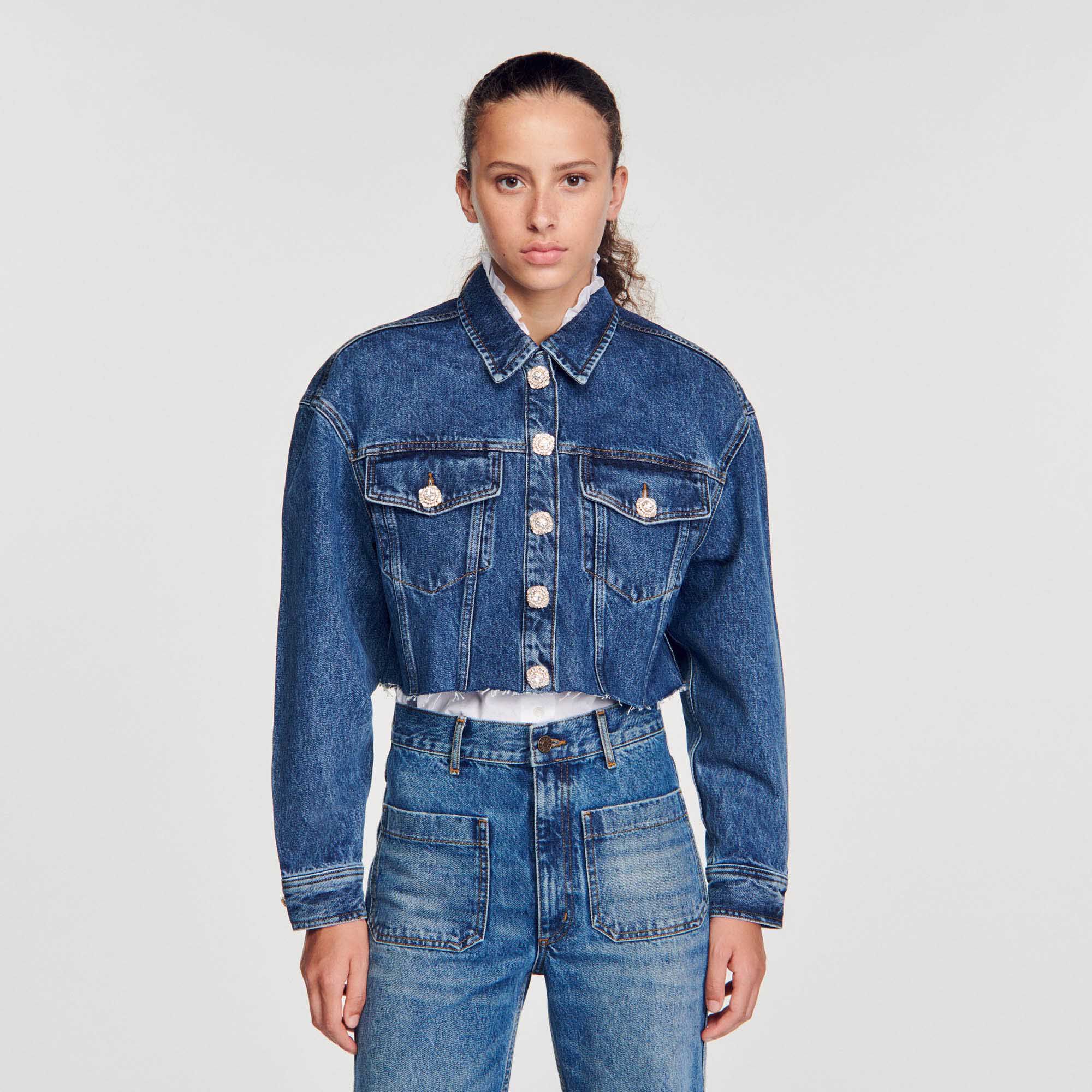 Veste en sale jean sandro homme