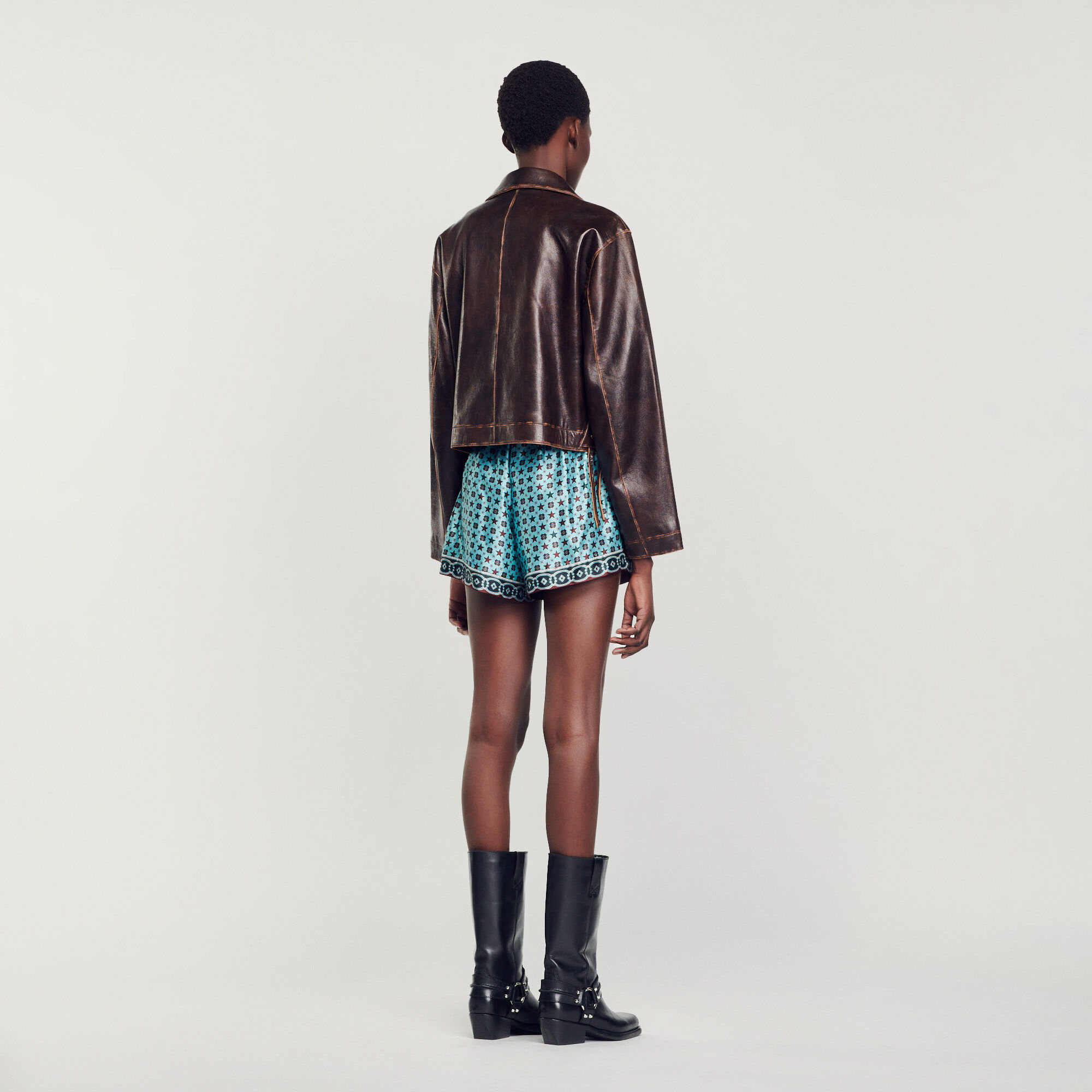 Veste en best sale cuir sandro femme