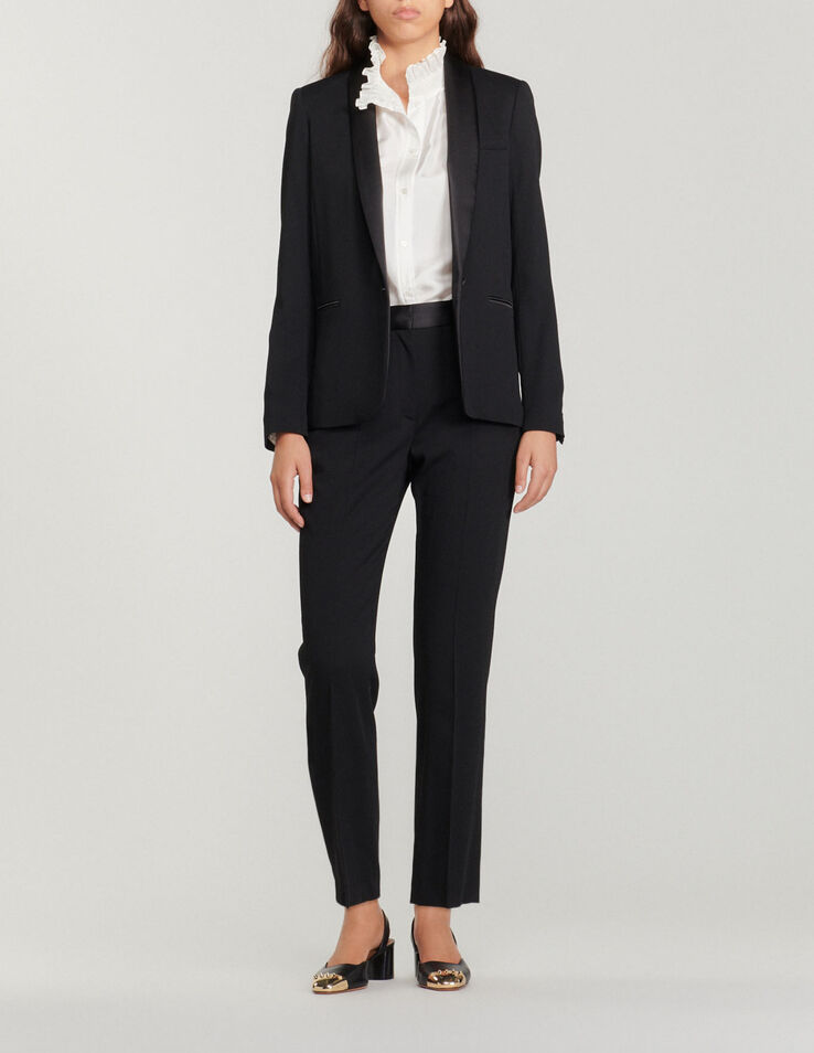 Sandro Pantalon avec empiècement de satin. 1 Sandro Pantalon avec empiècement de satin. 1