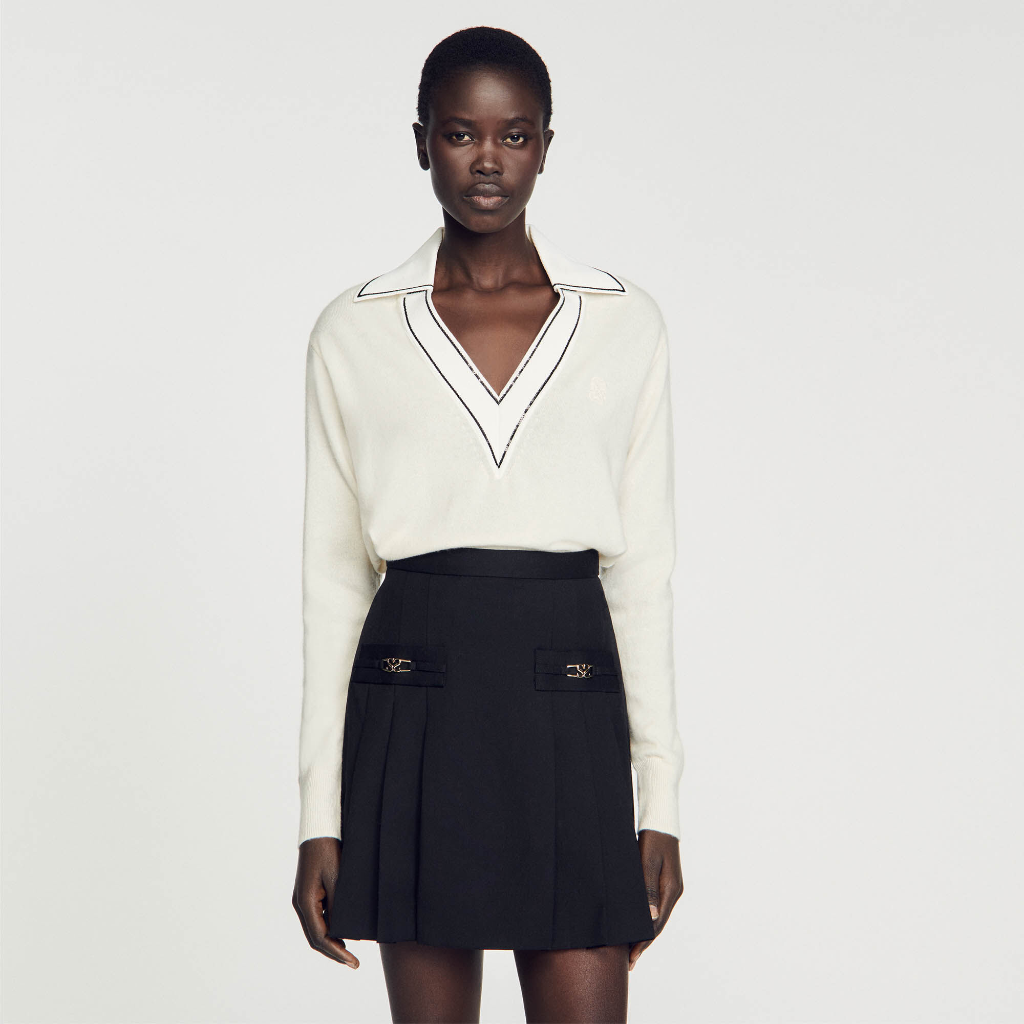 Pull femme col hotsell polo