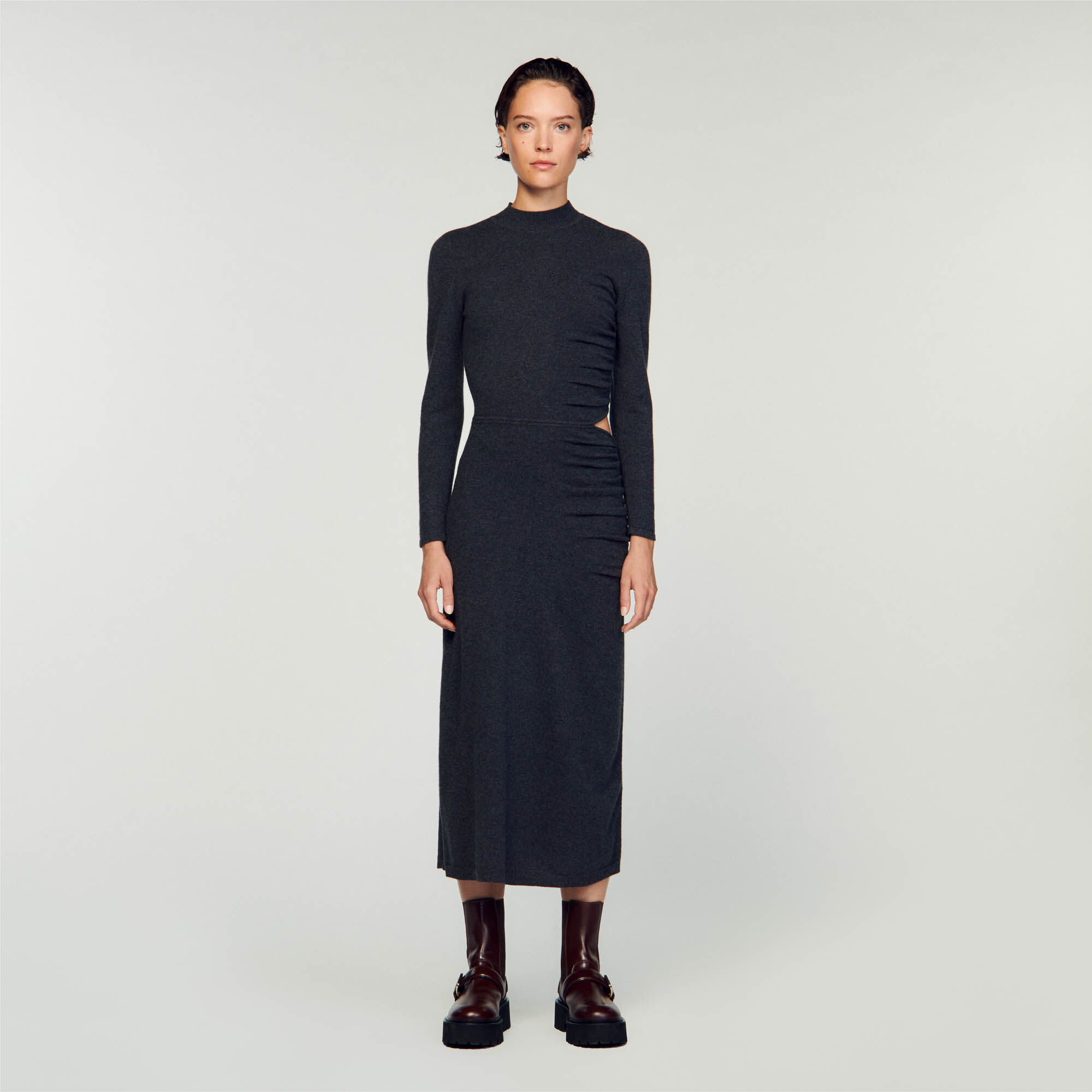 Robe longue en maille hot sale