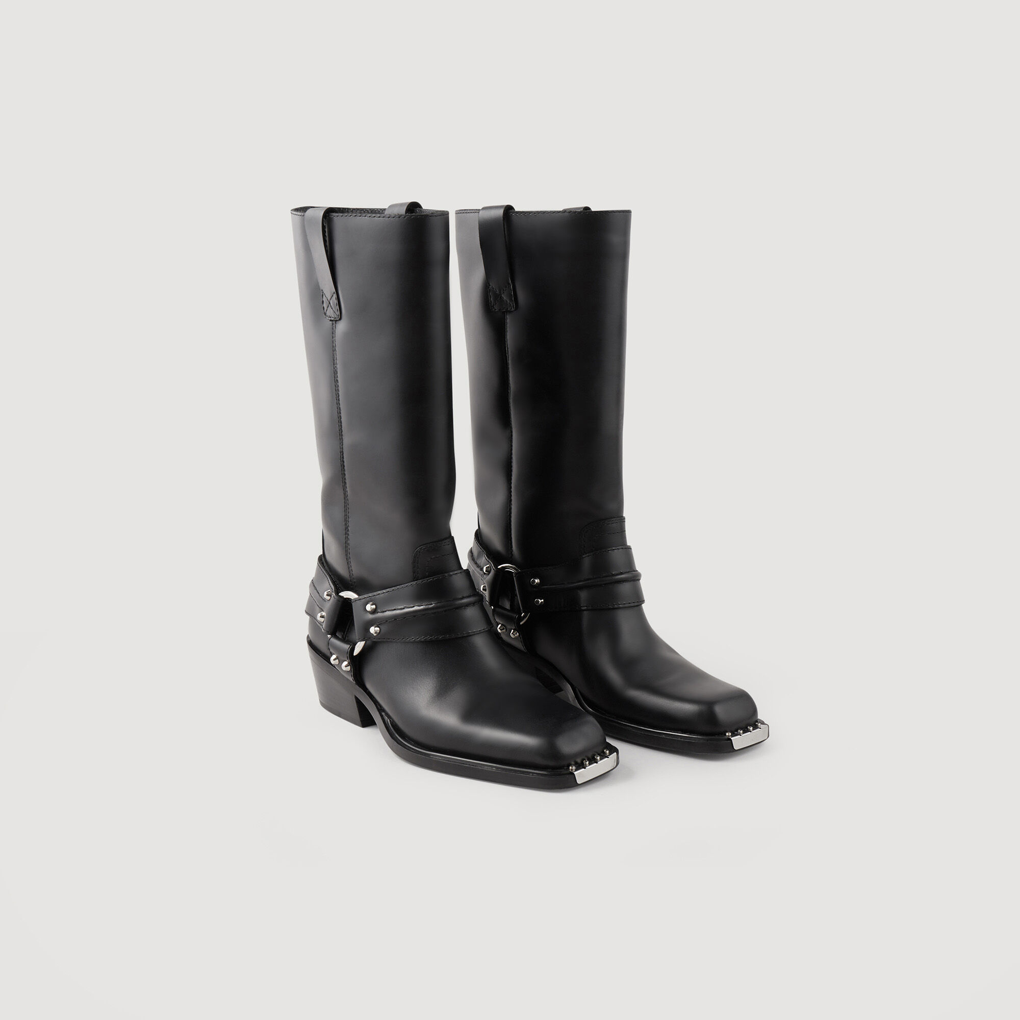 Boots motard hotsell femme cuir