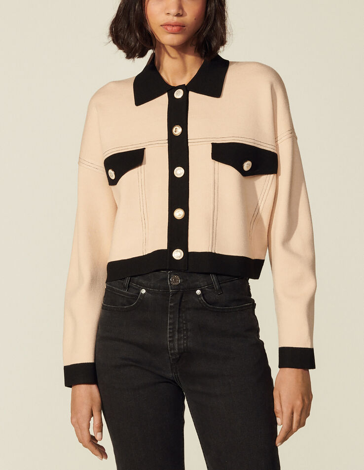Sandro Cardi-coat bicolore. 1 Sandro Cardi-coat bicolore. 1
