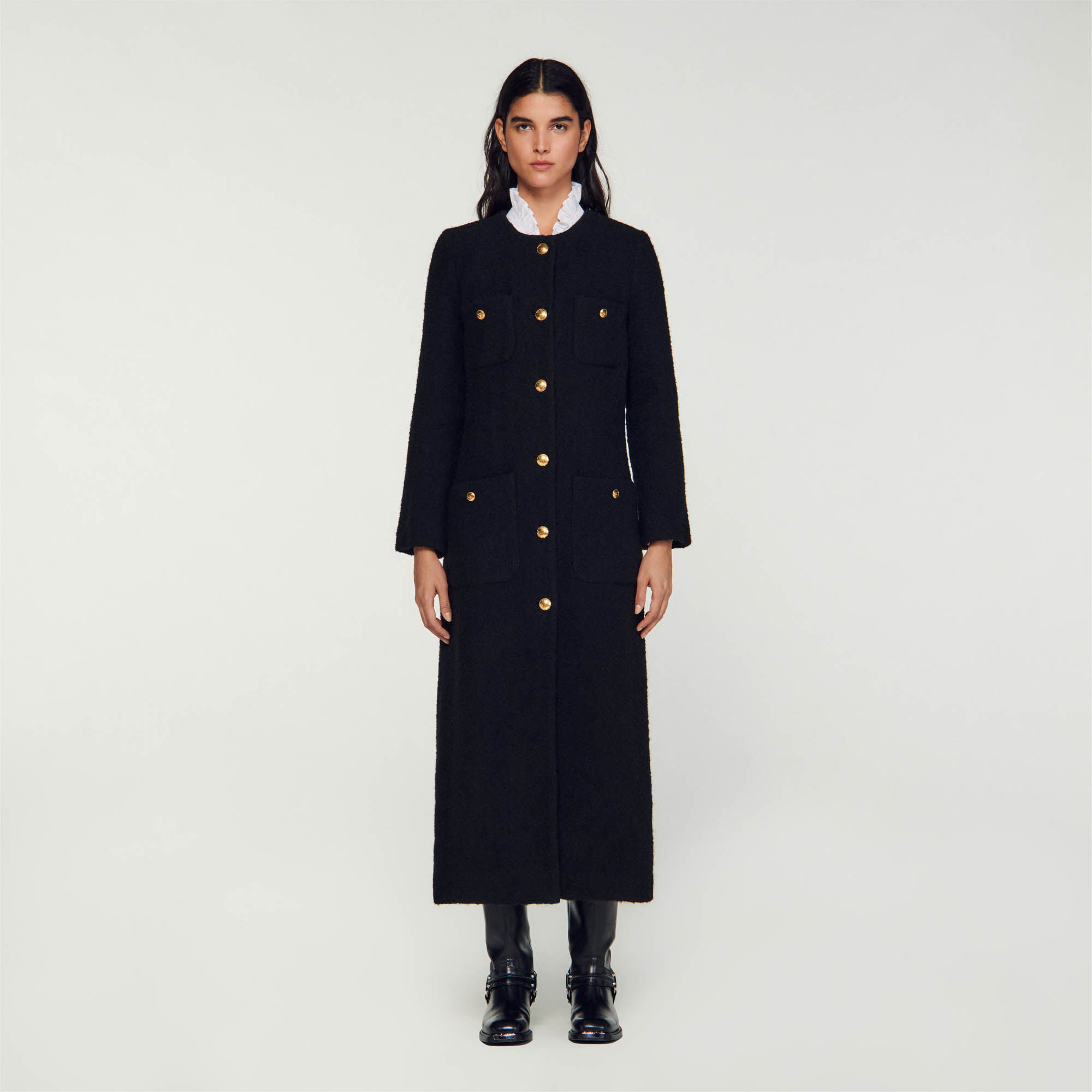 Manteau long noir 2025 femme