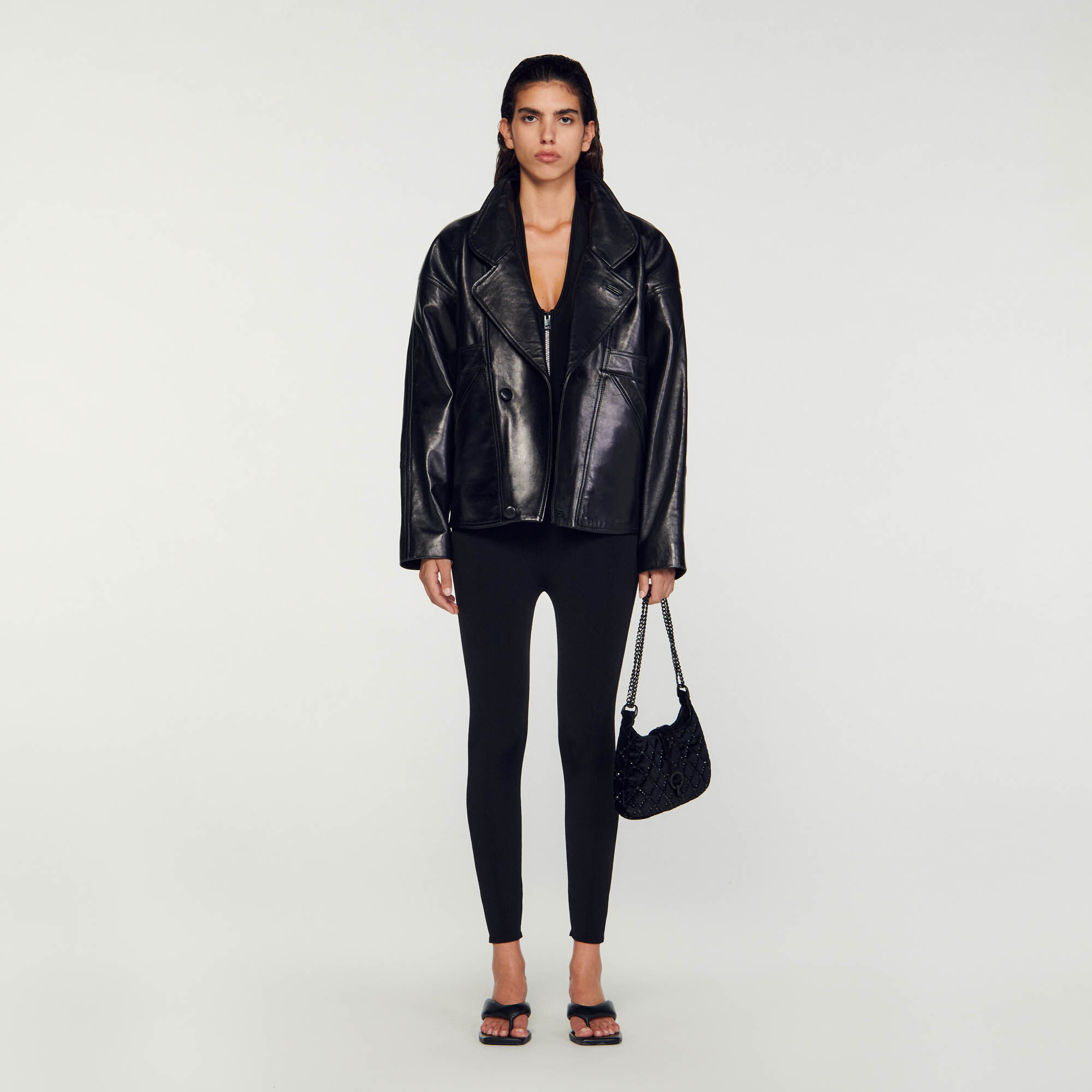 Veste cuir femme Sandro Paris