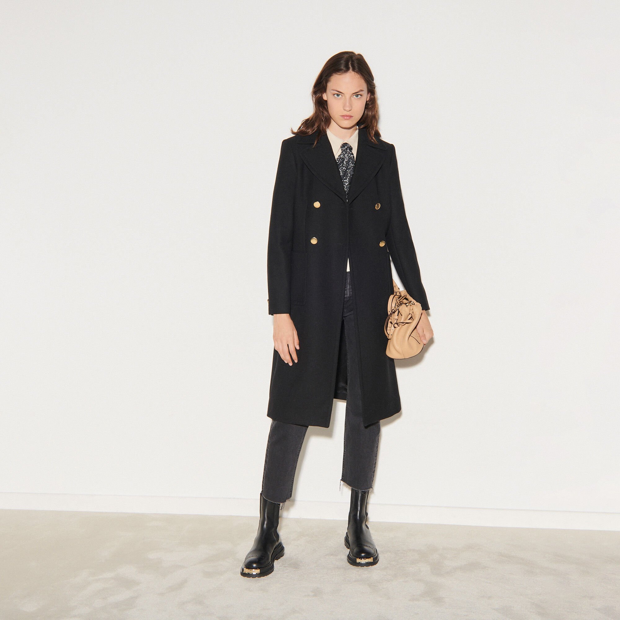 Sandro manteau noir clearance
