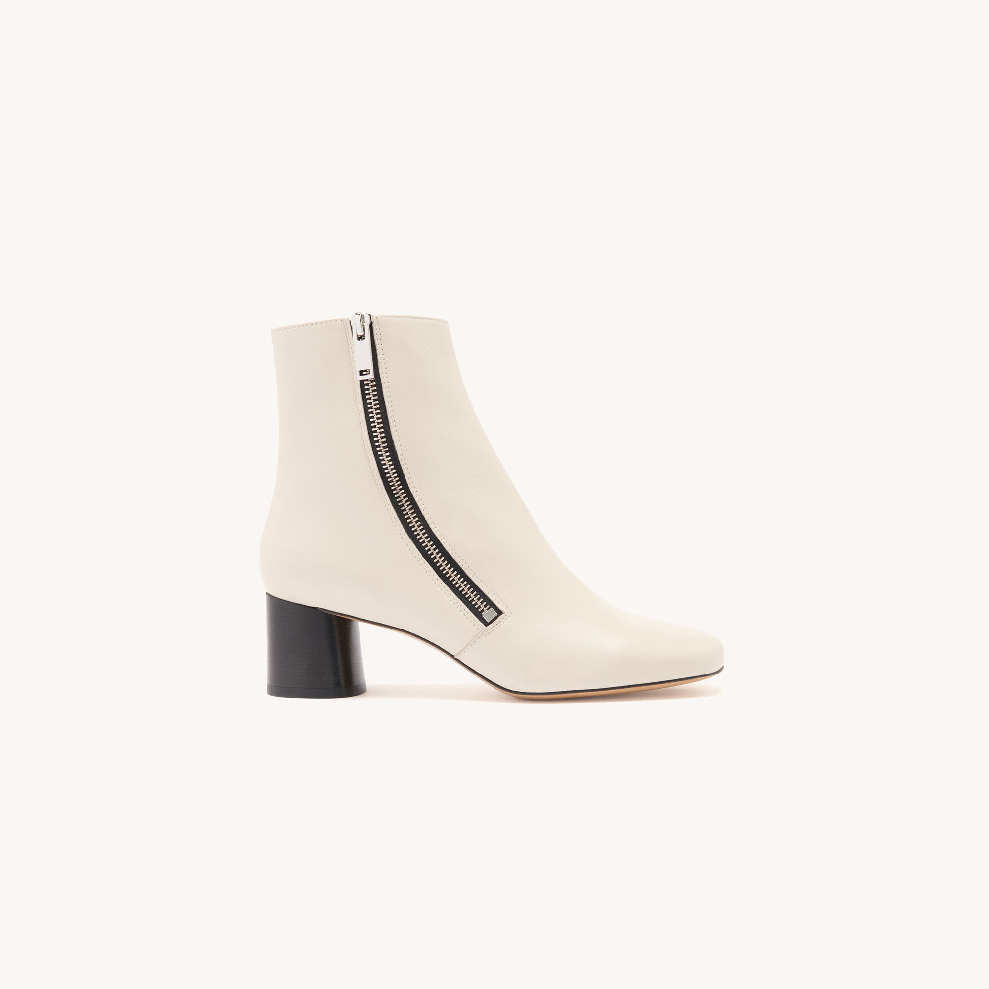 Bottines zipp&eacute;es sur le c&ocirc;t&eacute; : Toutes les Chaussures couleur Ecru - CLIQUEZ POUR ZOOMER