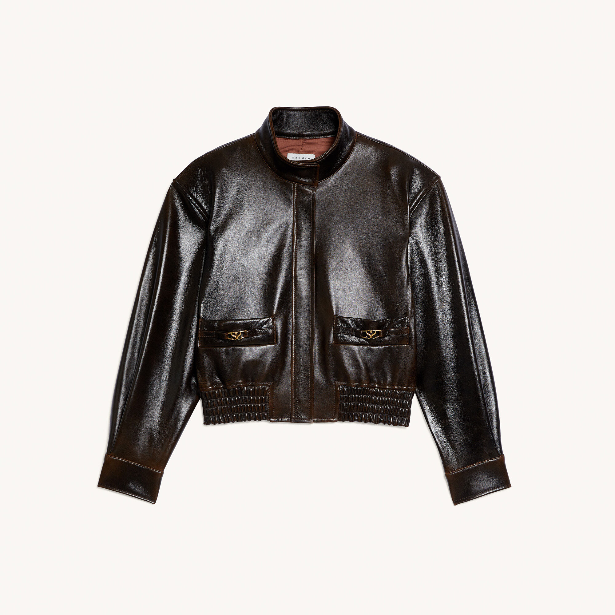 Sandro Blouson aviateur en cuir 3607171648733
