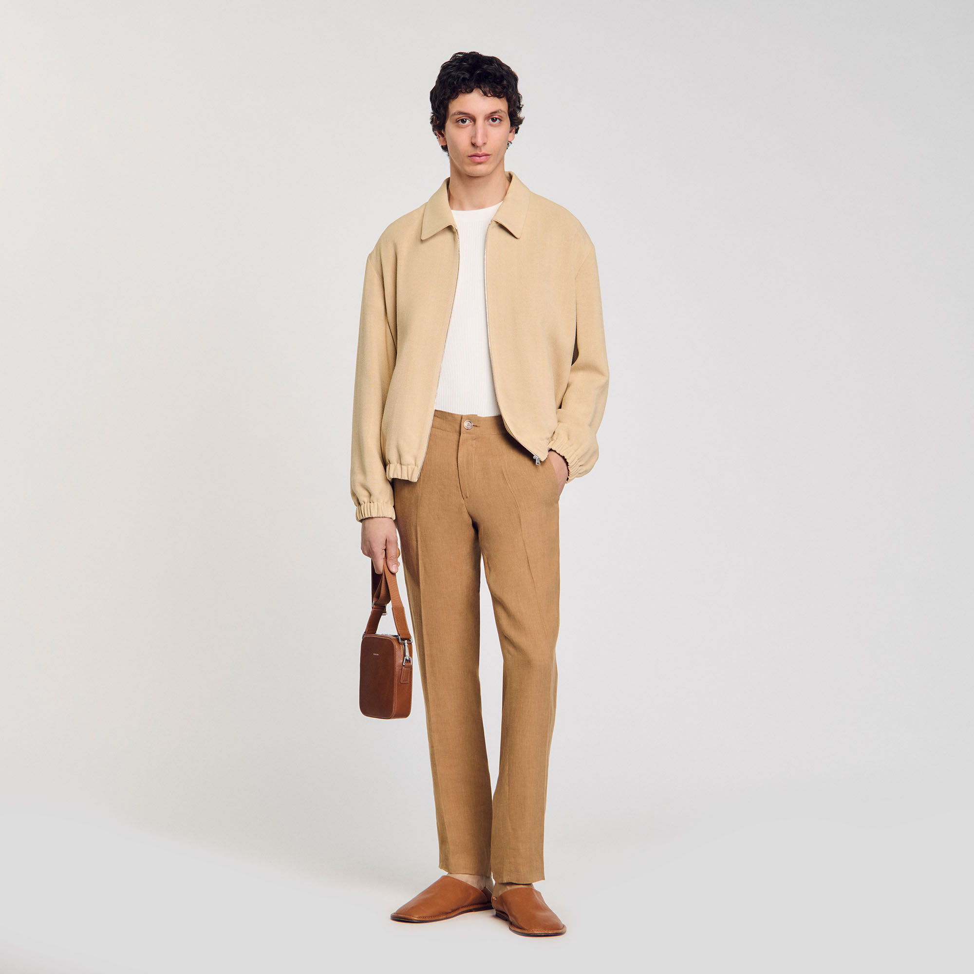 Pantalon en lin - Sandro Paris - Modalova