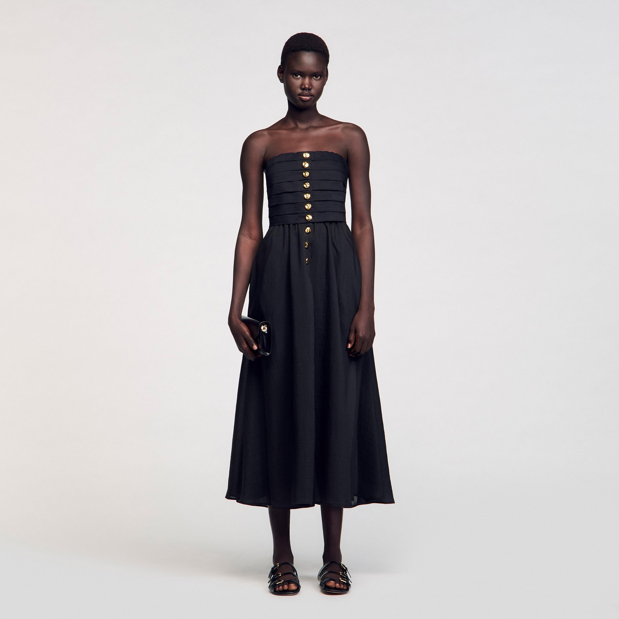 Robe longue bustier - Sandro Paris - Modalova