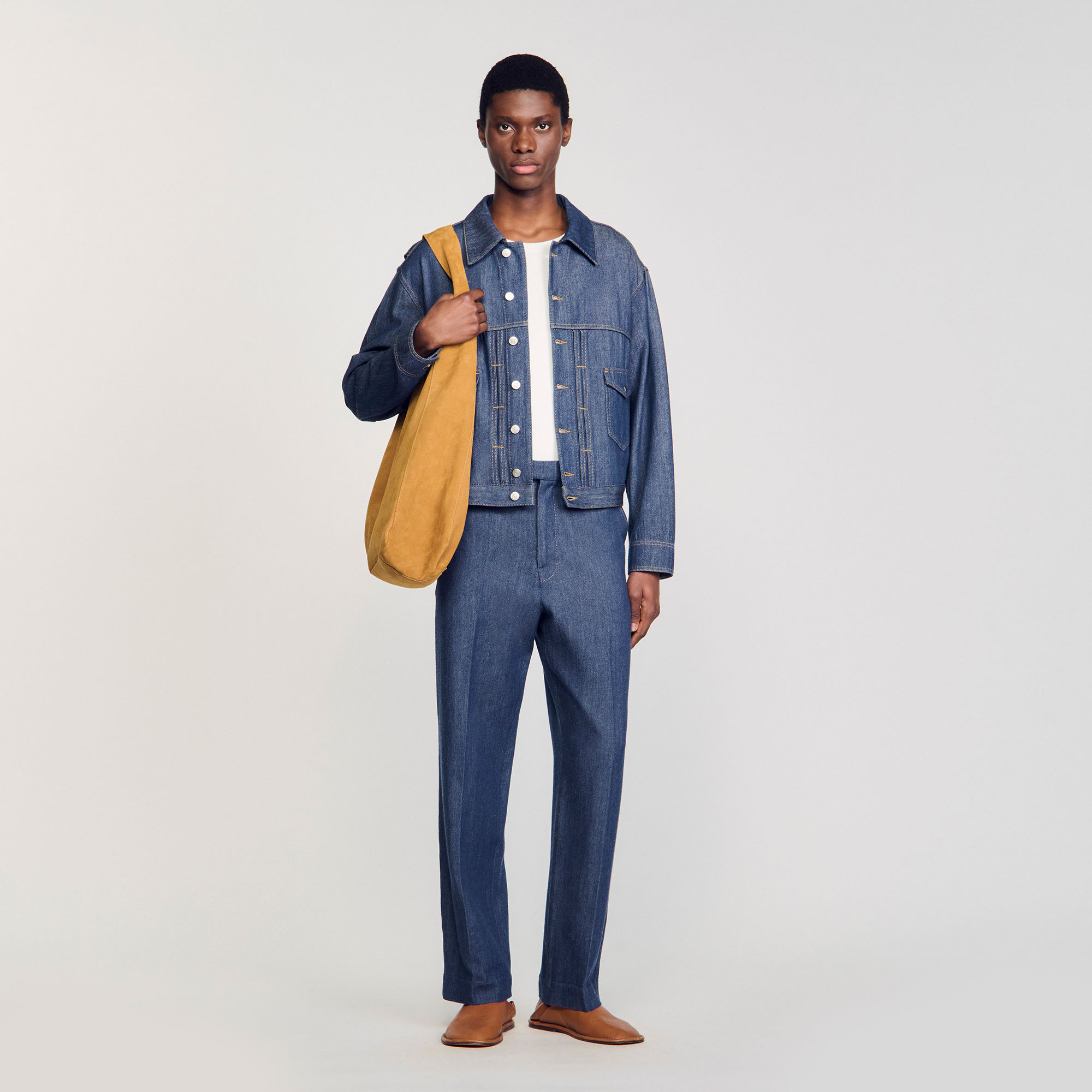 Blouson en chambray - Sandro Paris - Modalova
