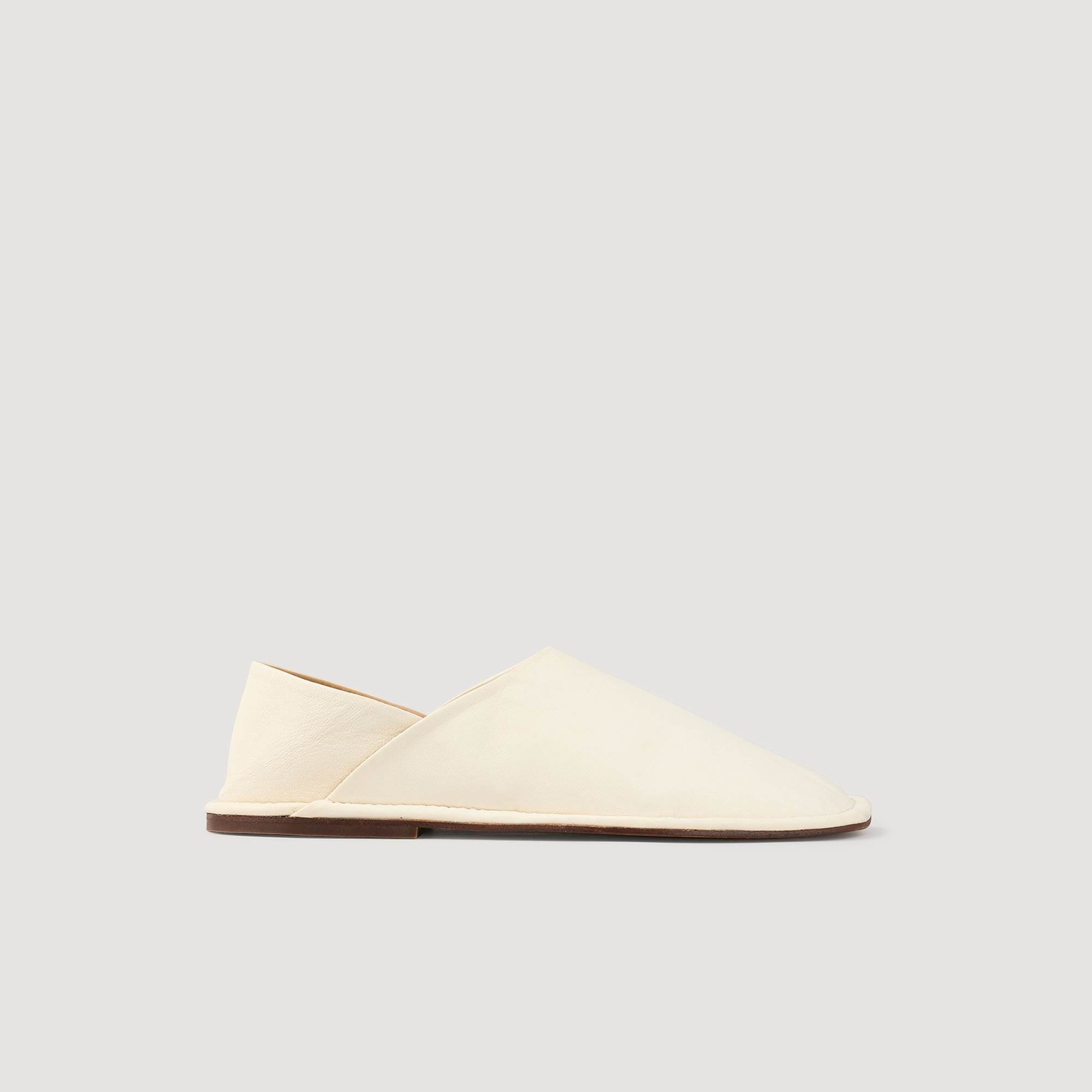 Slippers en cuir grainé - Sandro Paris - Modalova