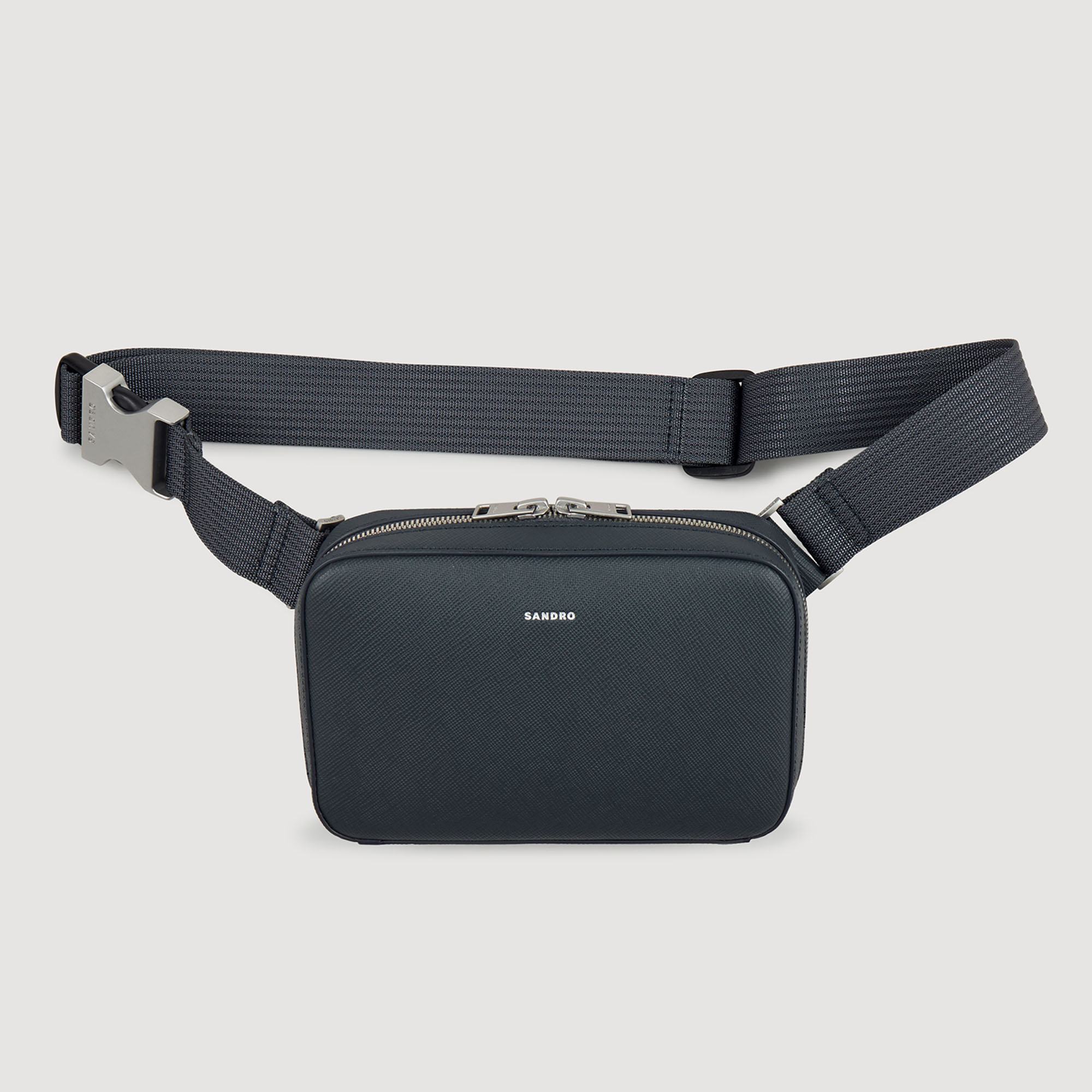 Petit sac cuir reconstitué Saffiano - Sandro Paris - Modalova