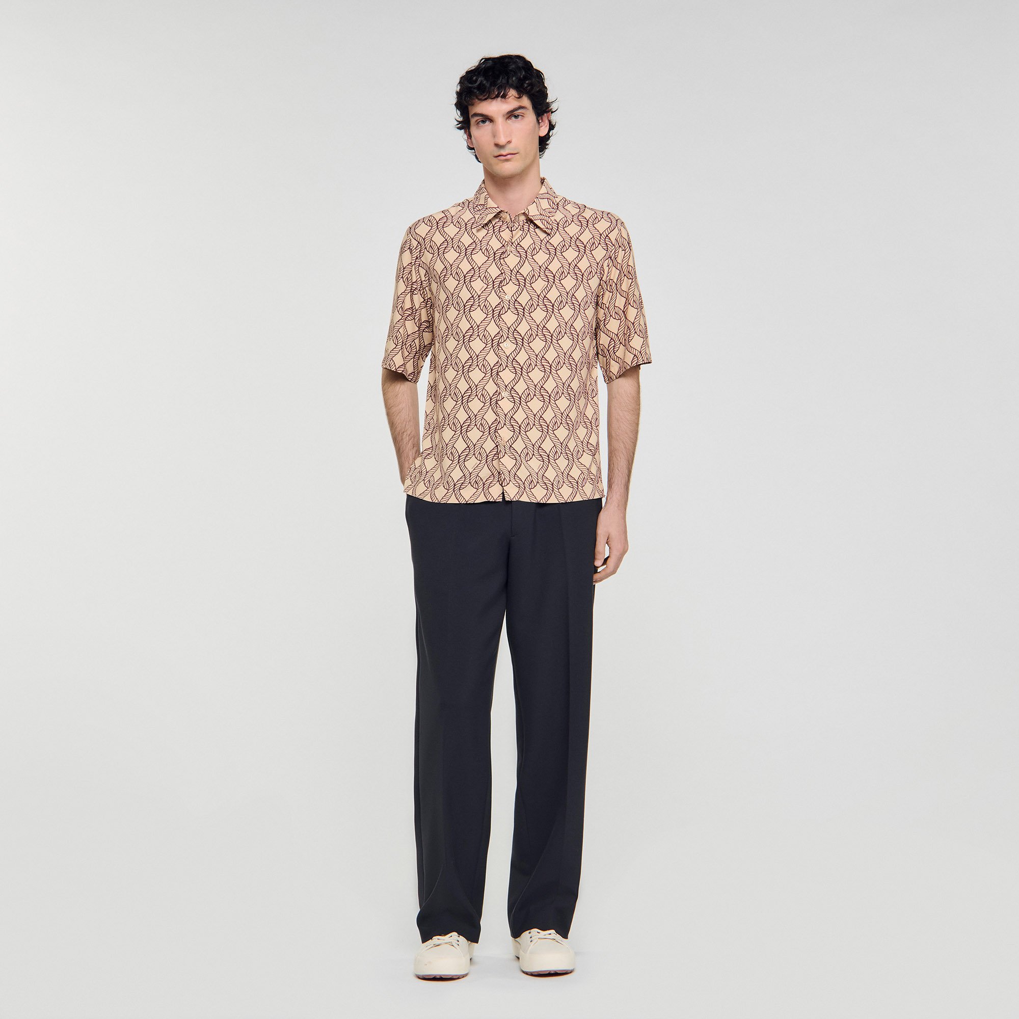 Chemise fluide imprimé corde - Sandro Paris - Modalova