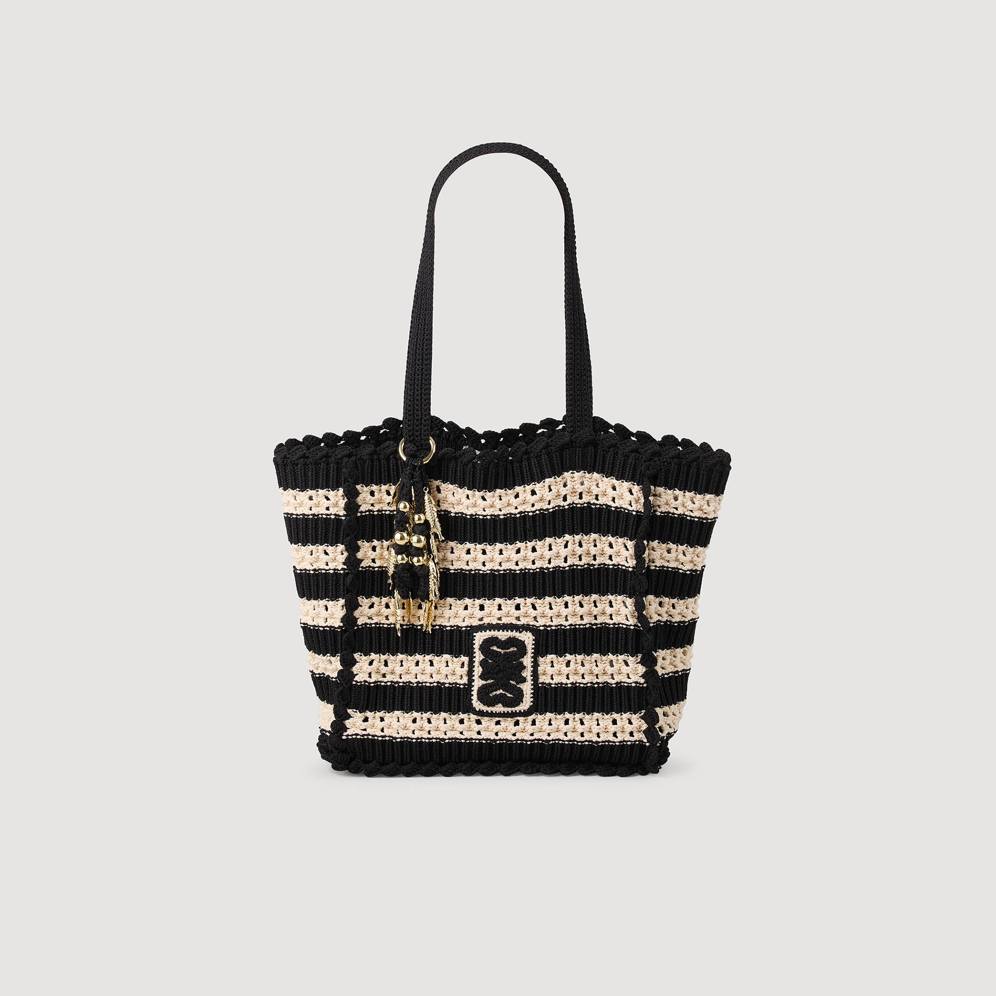 Sac bicolore en crochet - Sandro Paris - Modalova