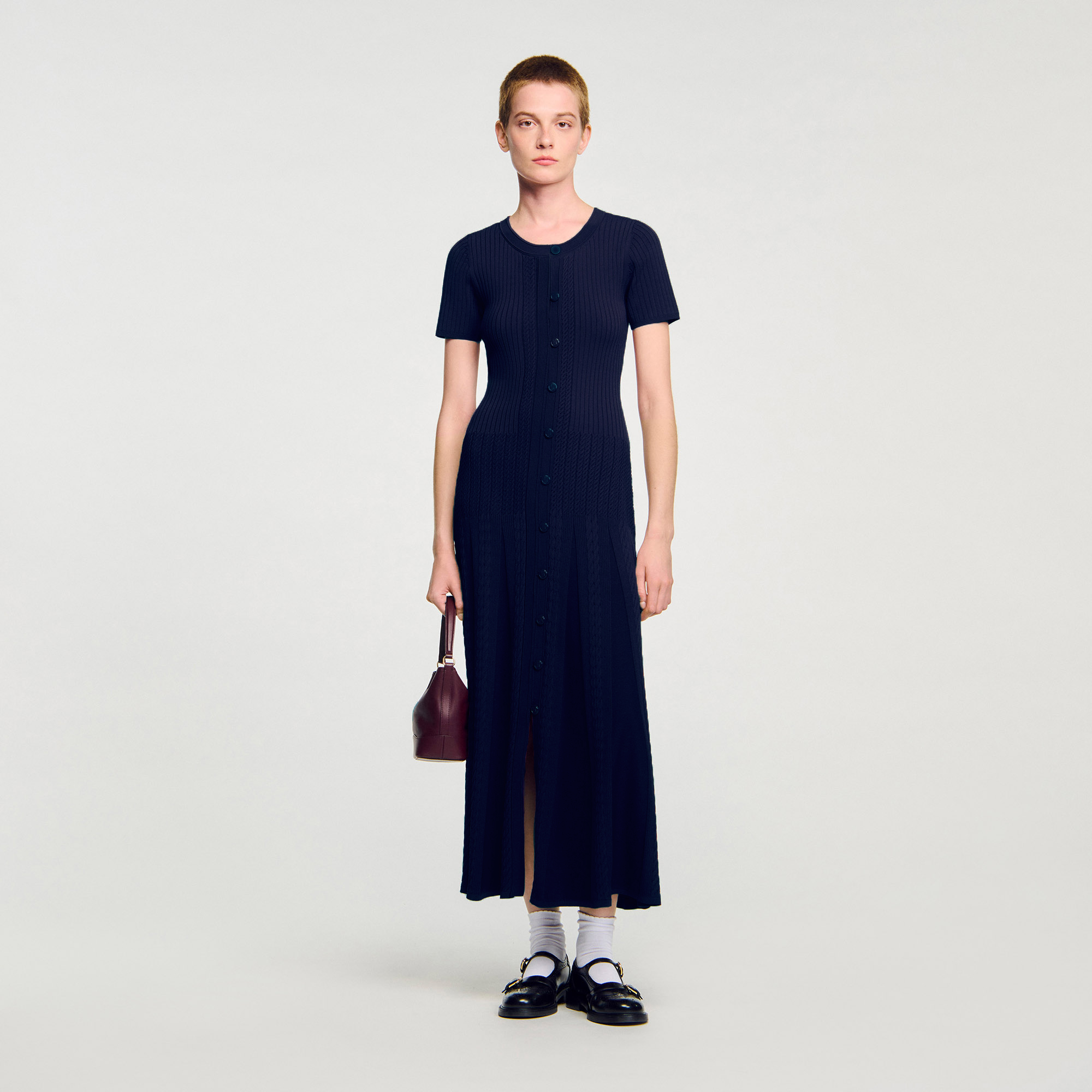 Robe longue en maille - Sandro Paris - Modalova