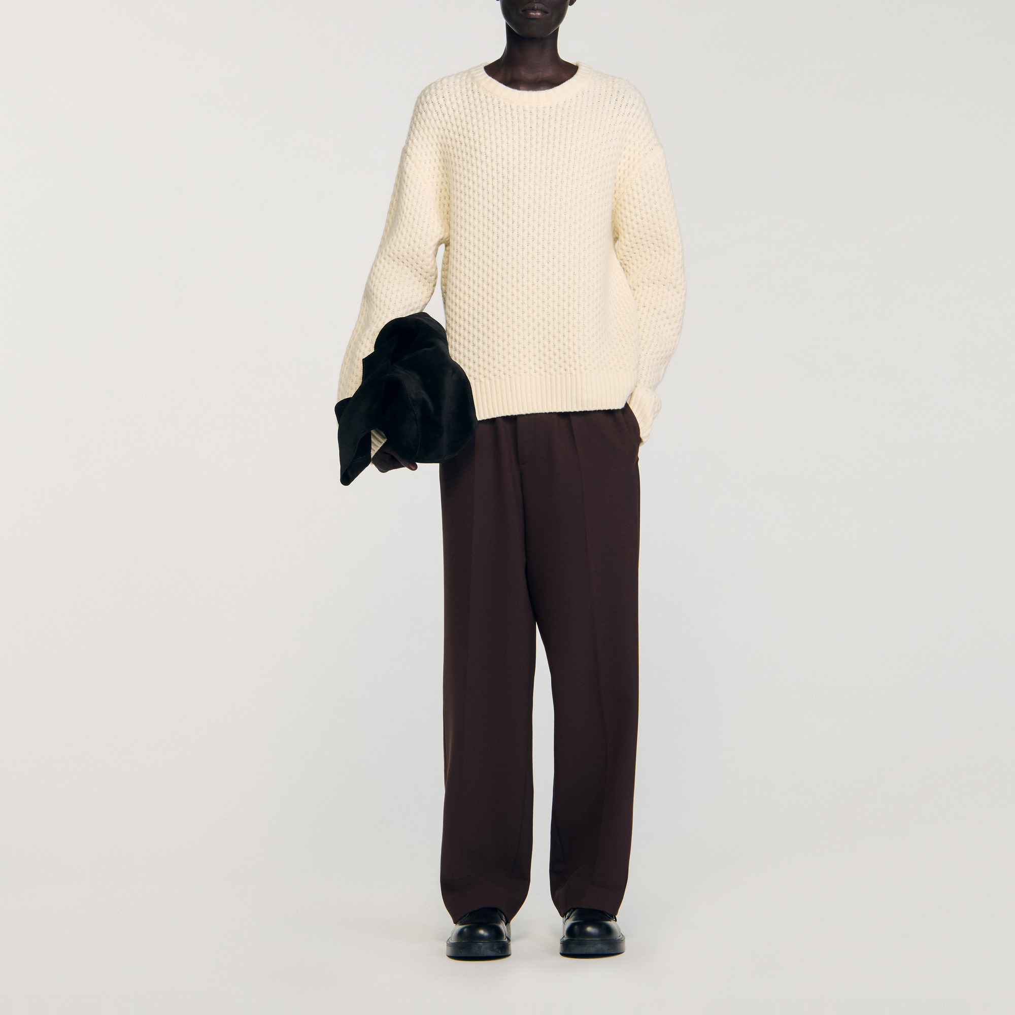 Pull Sandro Beige - Taille XS - Col Montant - Neuf Avec Étiquettes - Style Élégant Et Basique
